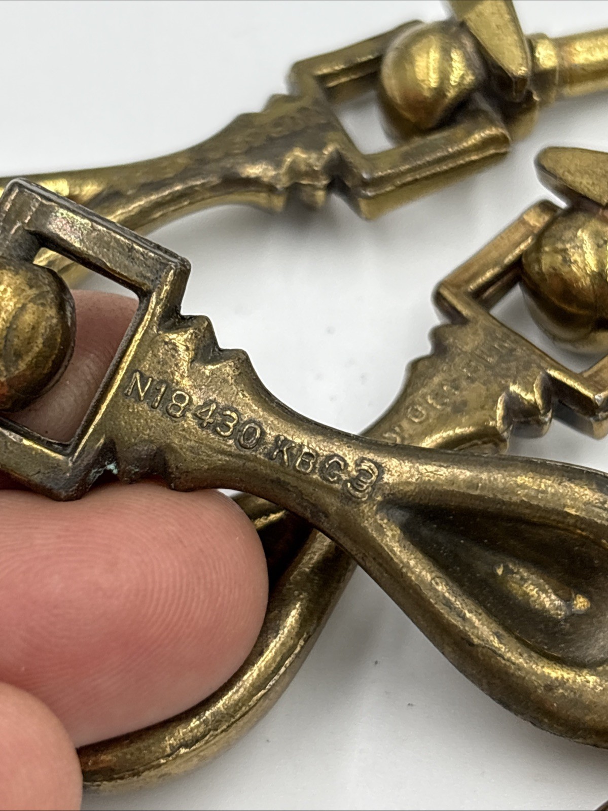 (5) Vintage KBC Drop Drawer Pulls Keeler Brass Co N18430 Without Back Plates