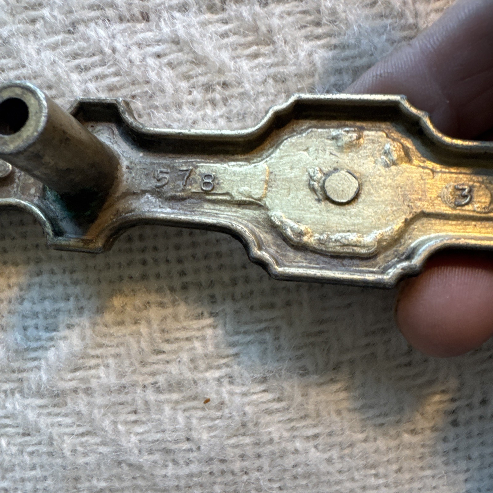 4 Antique Drawer Pull Handles (3″ Center) Brutalist Aged Vtg Hardware #578