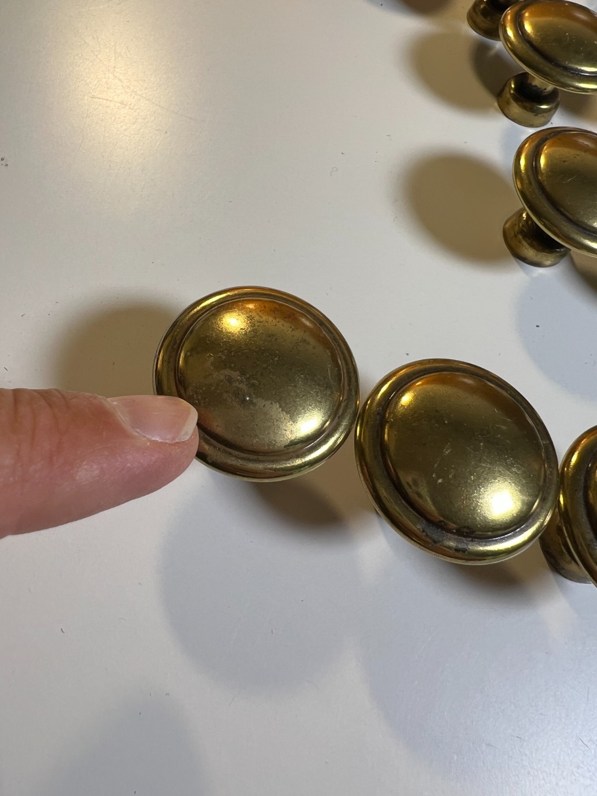 20 Solid Brass Cabinet Drawer Knobs 1 3/8″ Antique Brass Mushroom Pulls w/Screws