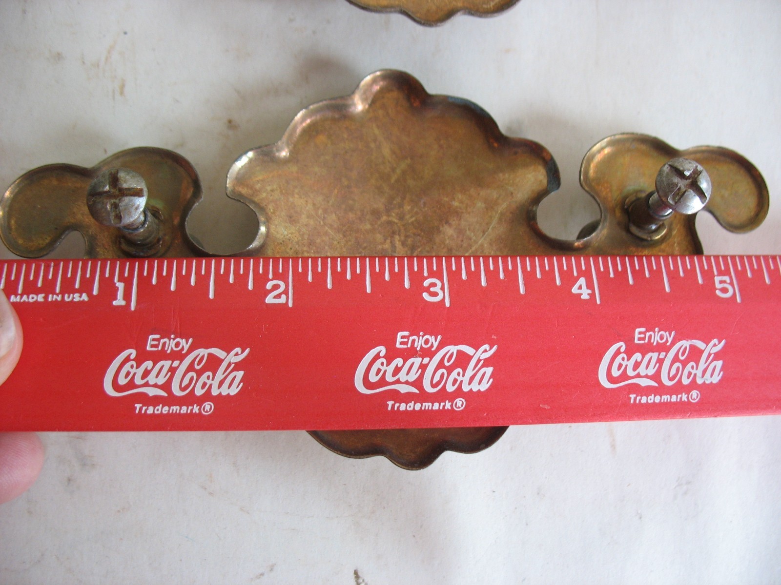 S/6 Batwing Chippendale brass plated drawer pulls 3 1/2″ centers Salvage
