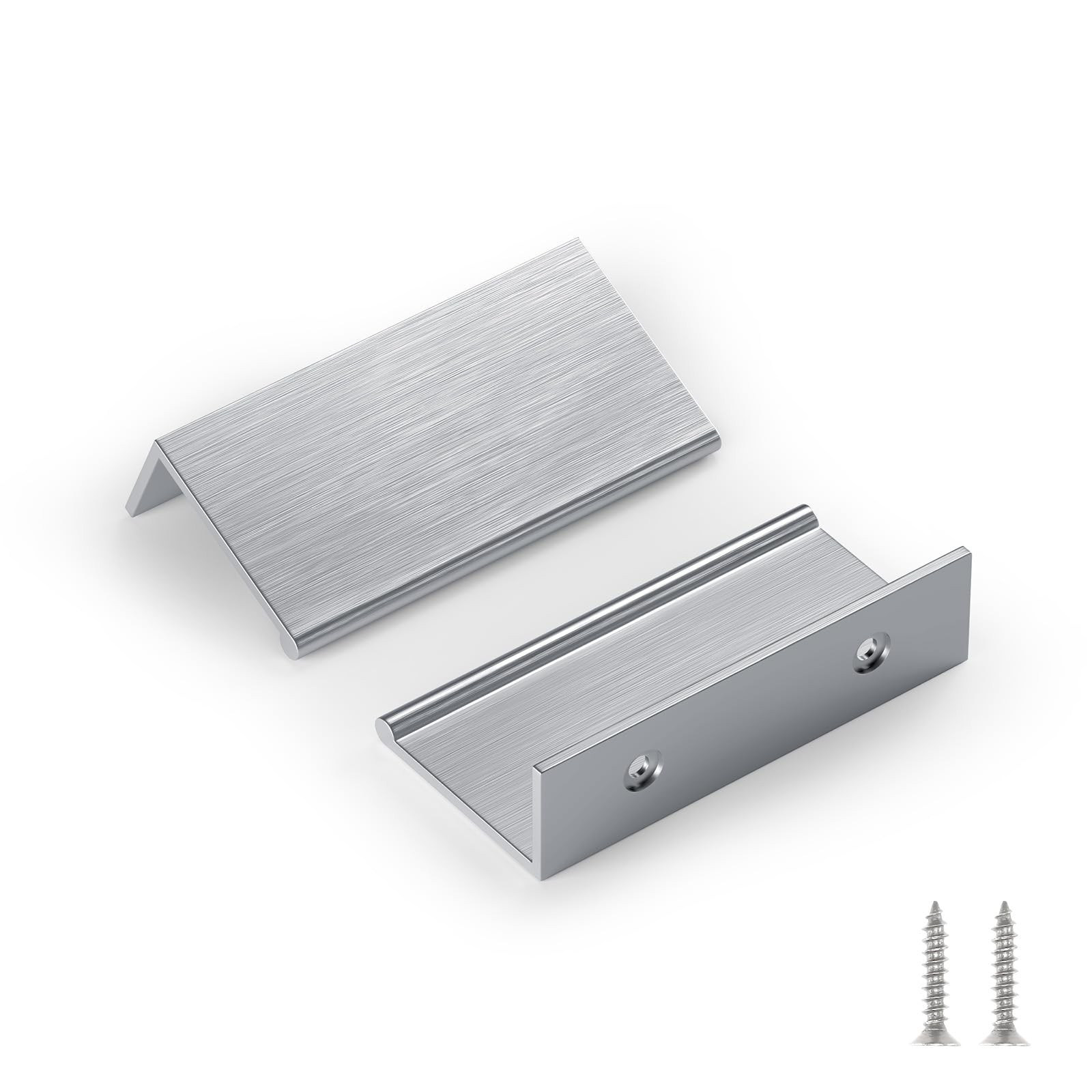 Homdiy 25 Pack Brushed Nickel Cabinet Pulls 5 Inch Edge Finger Pull For Kitchen