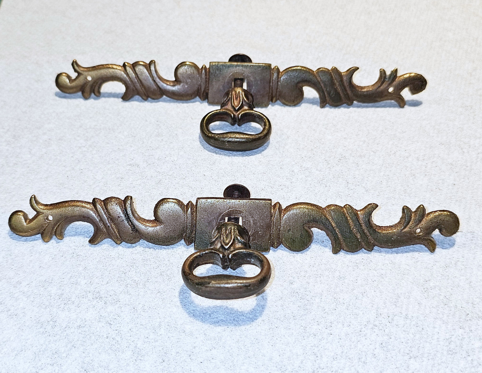 2 – Ampex Crescendo Vintage Drawer Pulls – Faux Lock and Key Style