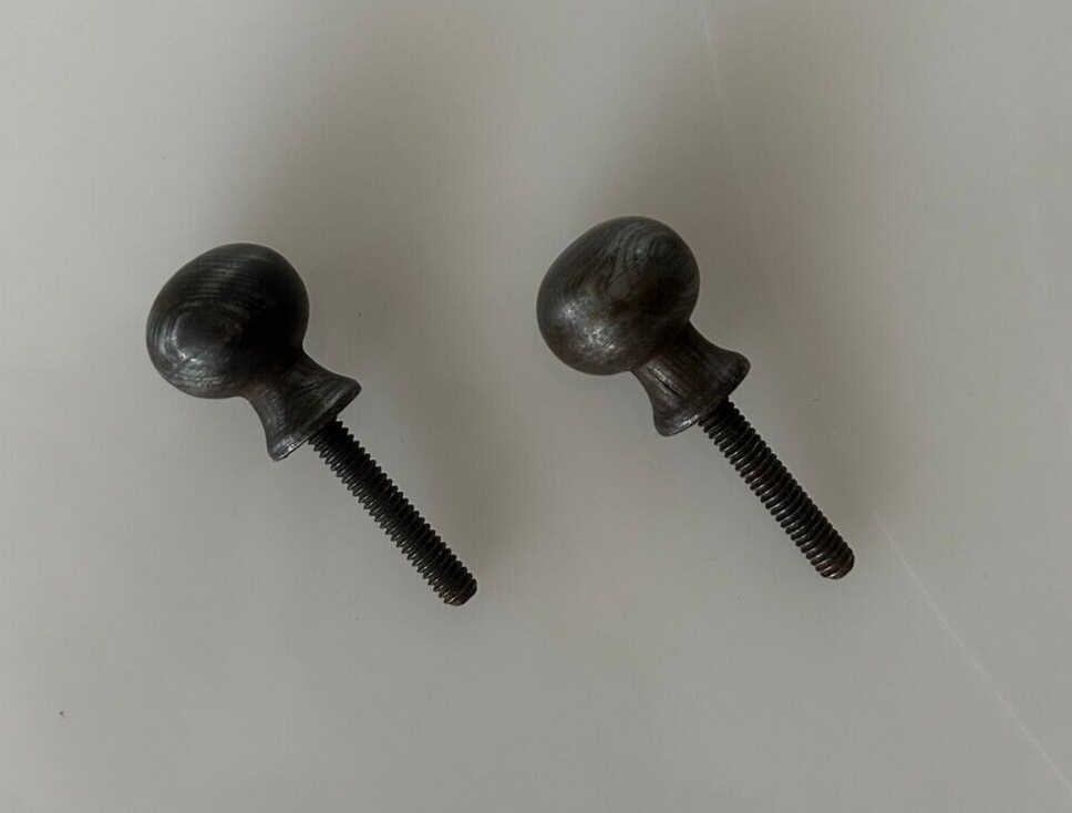 Vintage Damascus Steel Round Cabinet Drawer Ornate Knob Pull Handle 2pcs