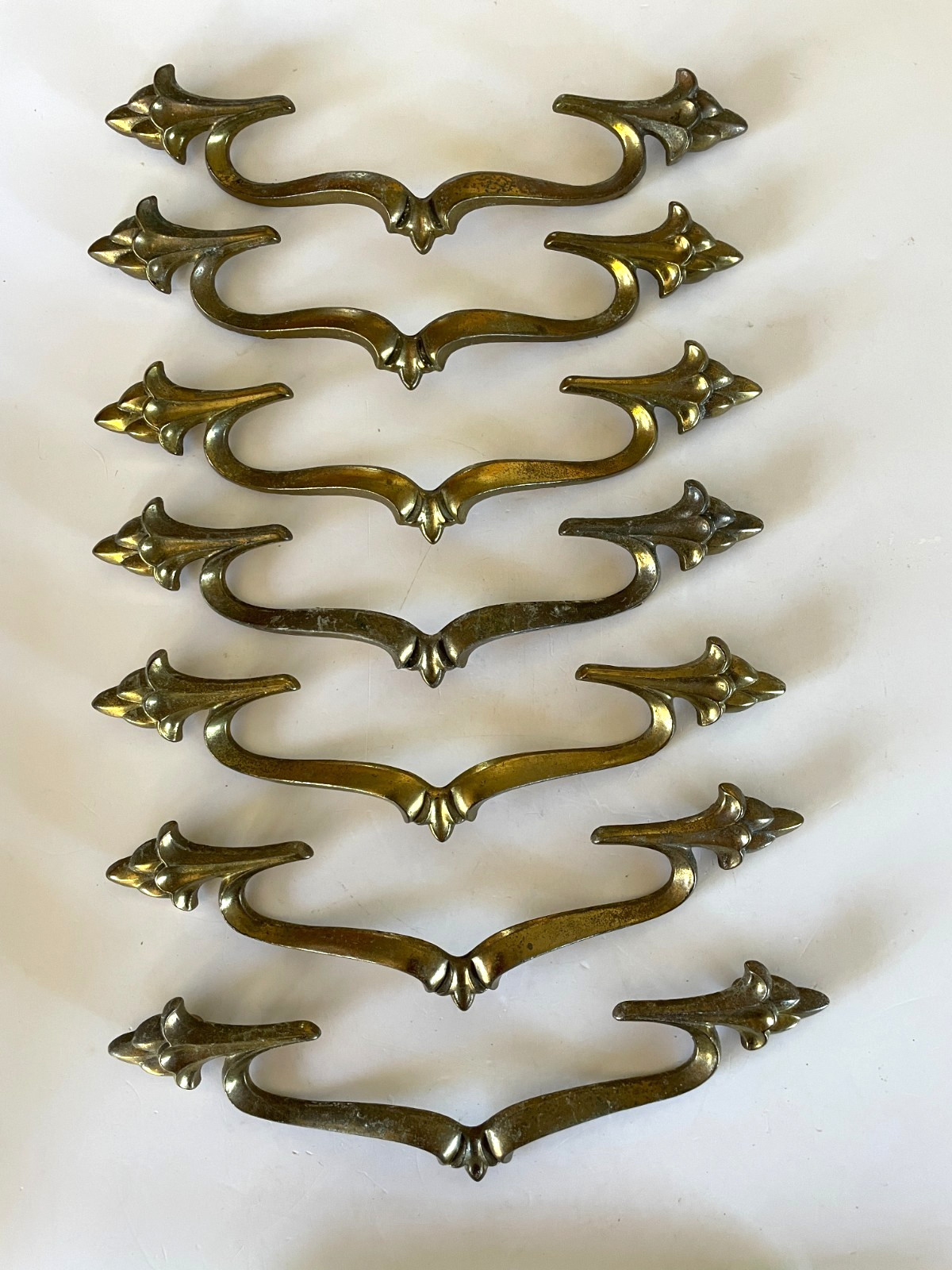 7 Keeler Brass KBC Drawer Cabinet Door Pull Handles 7″ Inch With Screws Vintage
