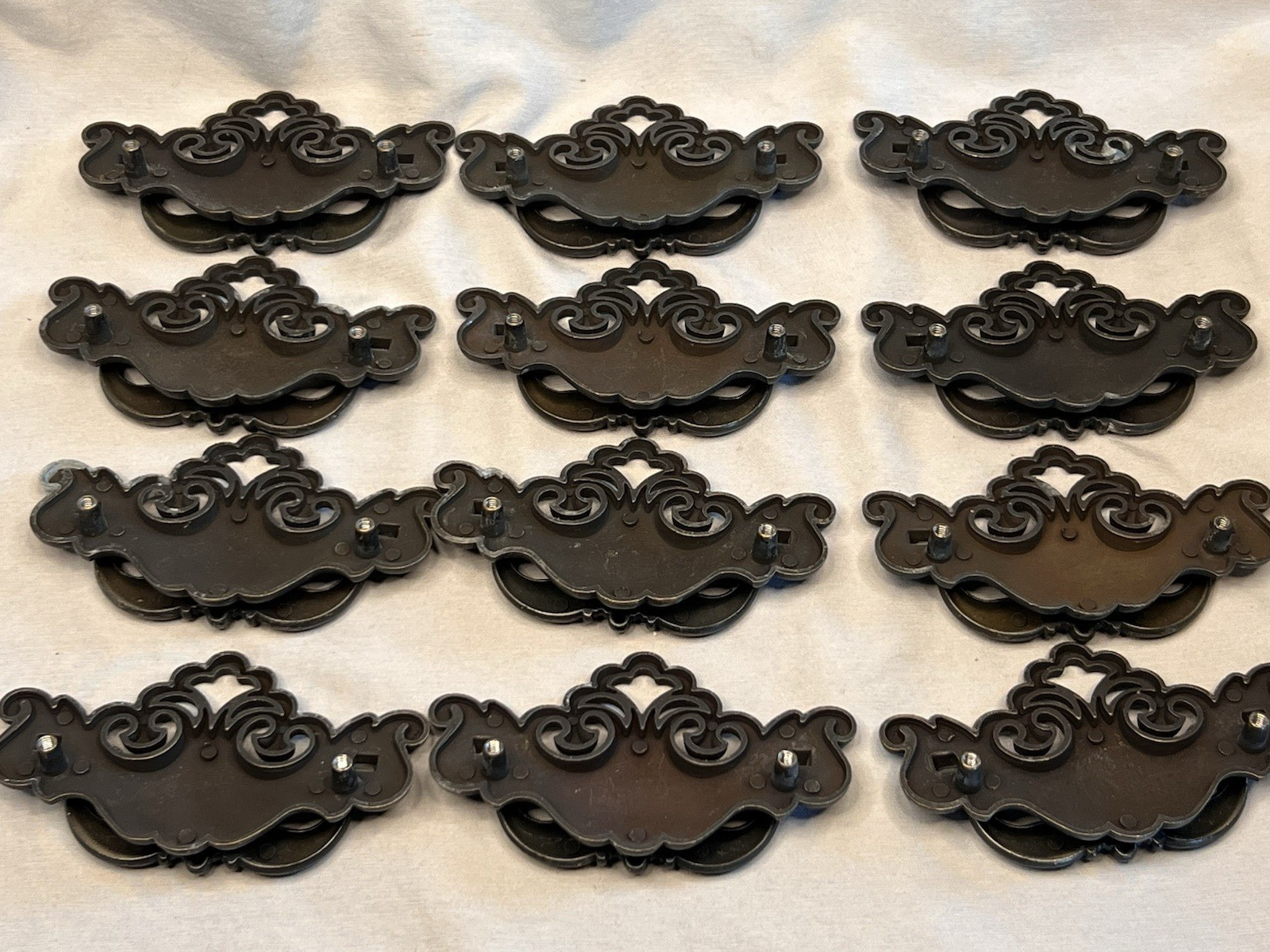 Lot 12 Vintage Chippendale Batwing Drawer Pull Handles Black Cabinet Hardware