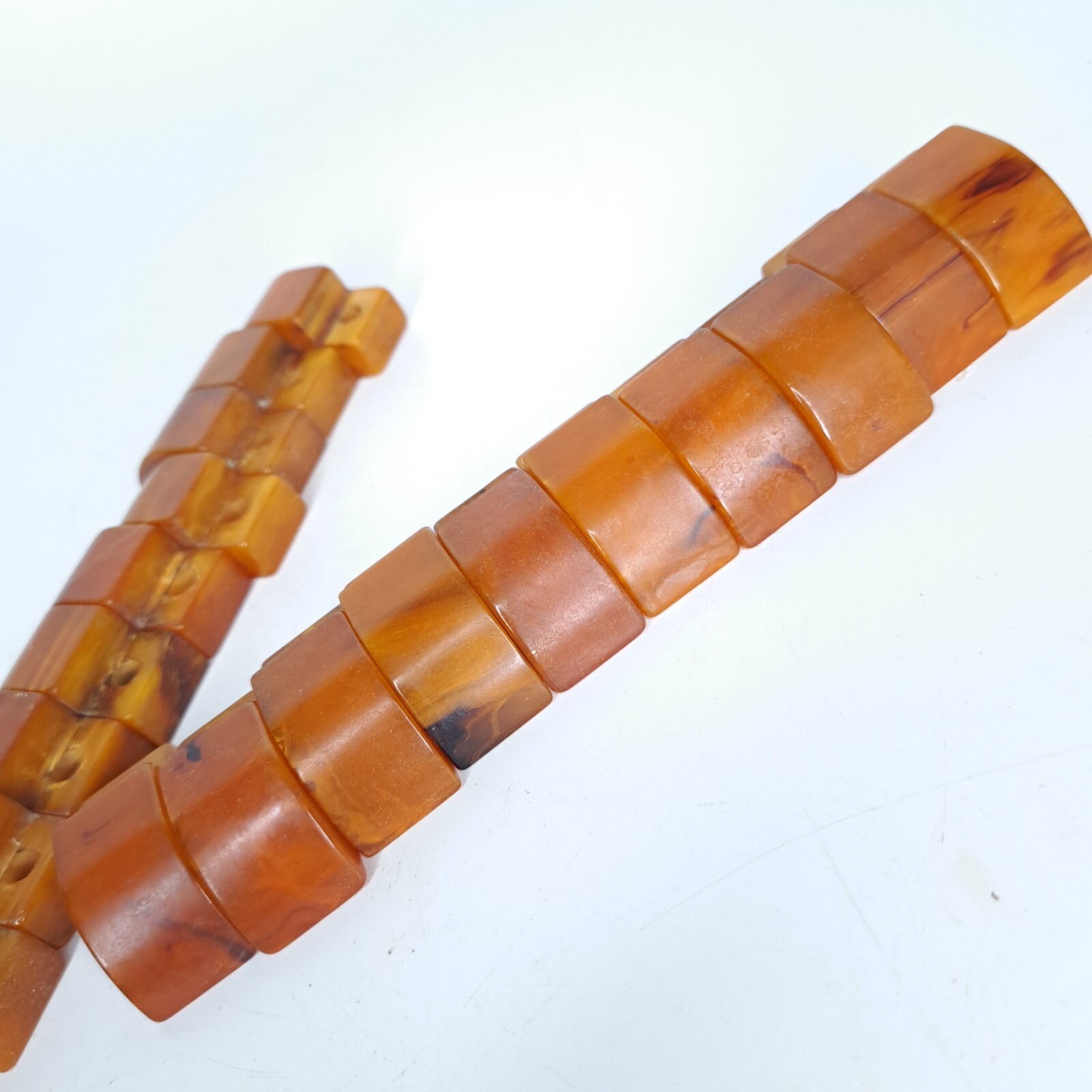 9 Antique ART DECO Butterscotch Bakelite Brass Plated Bar Drawer Pulls Reclaimed