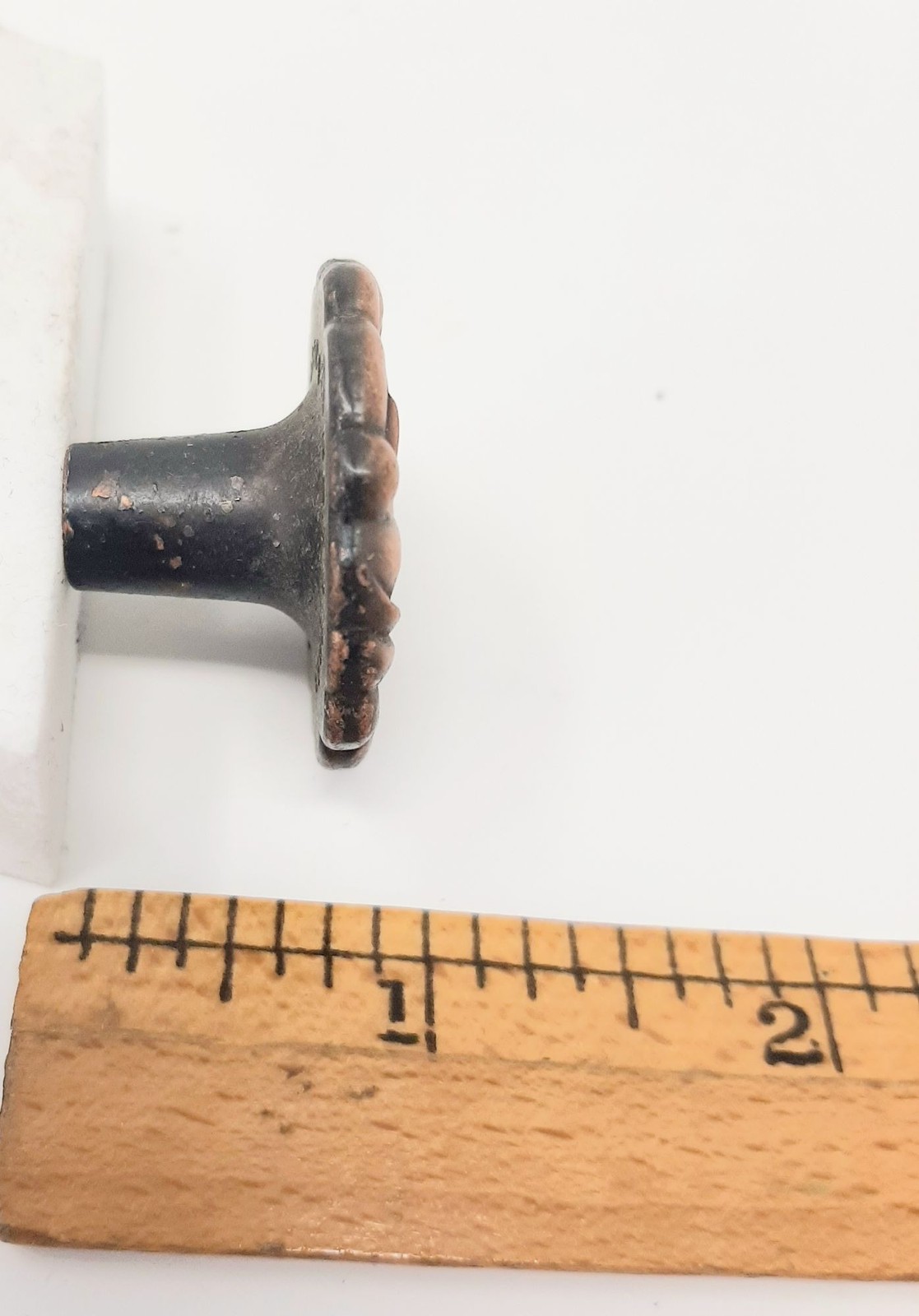 Vintage Round Copper Knob Floral Handle Ornate Design Hardware Solid