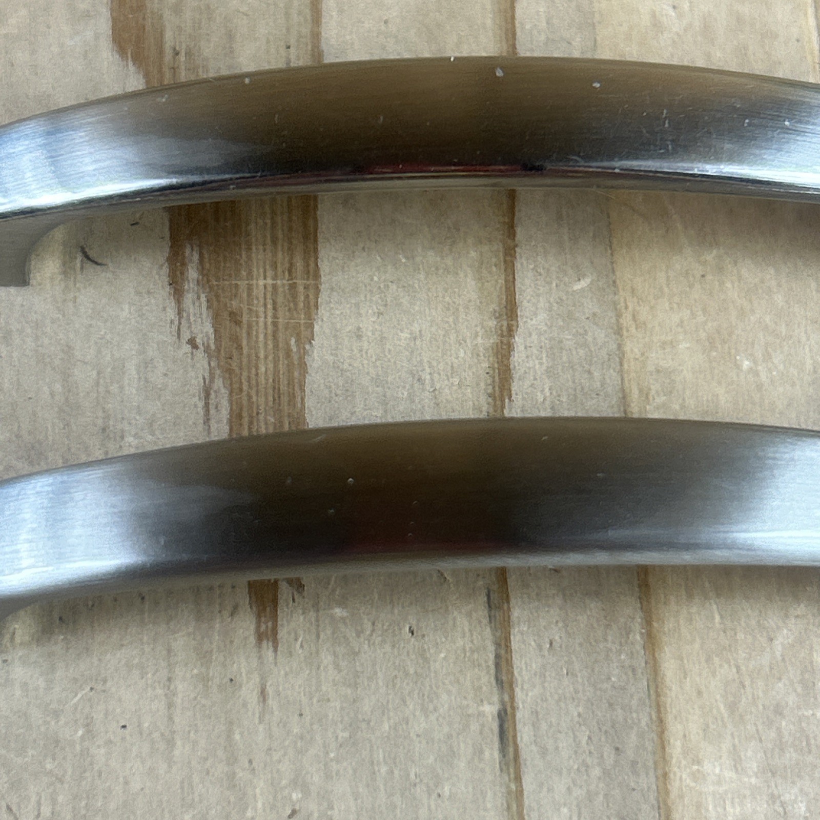Vintage Drawer Pulls Cabinet Handles Set Of 2 Stainless Classic Curve NOS