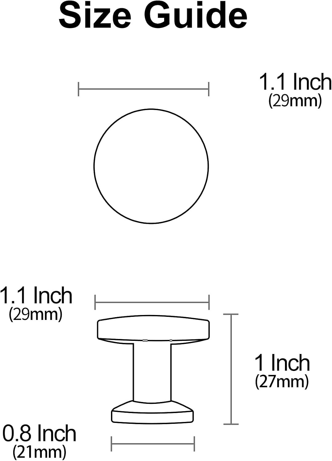 Alzassbg 10pk 1.1″ Brushed Nickel Round Knobs