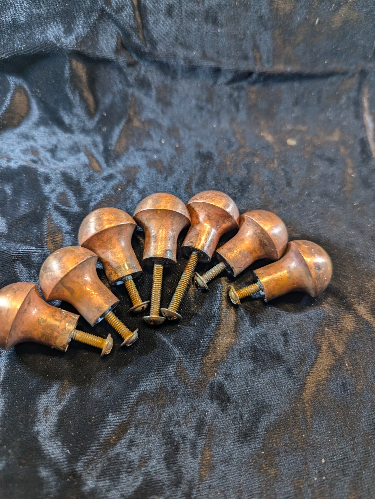 7 1″ X 1 1/4″ Mushroom Brass Drawer Pulls