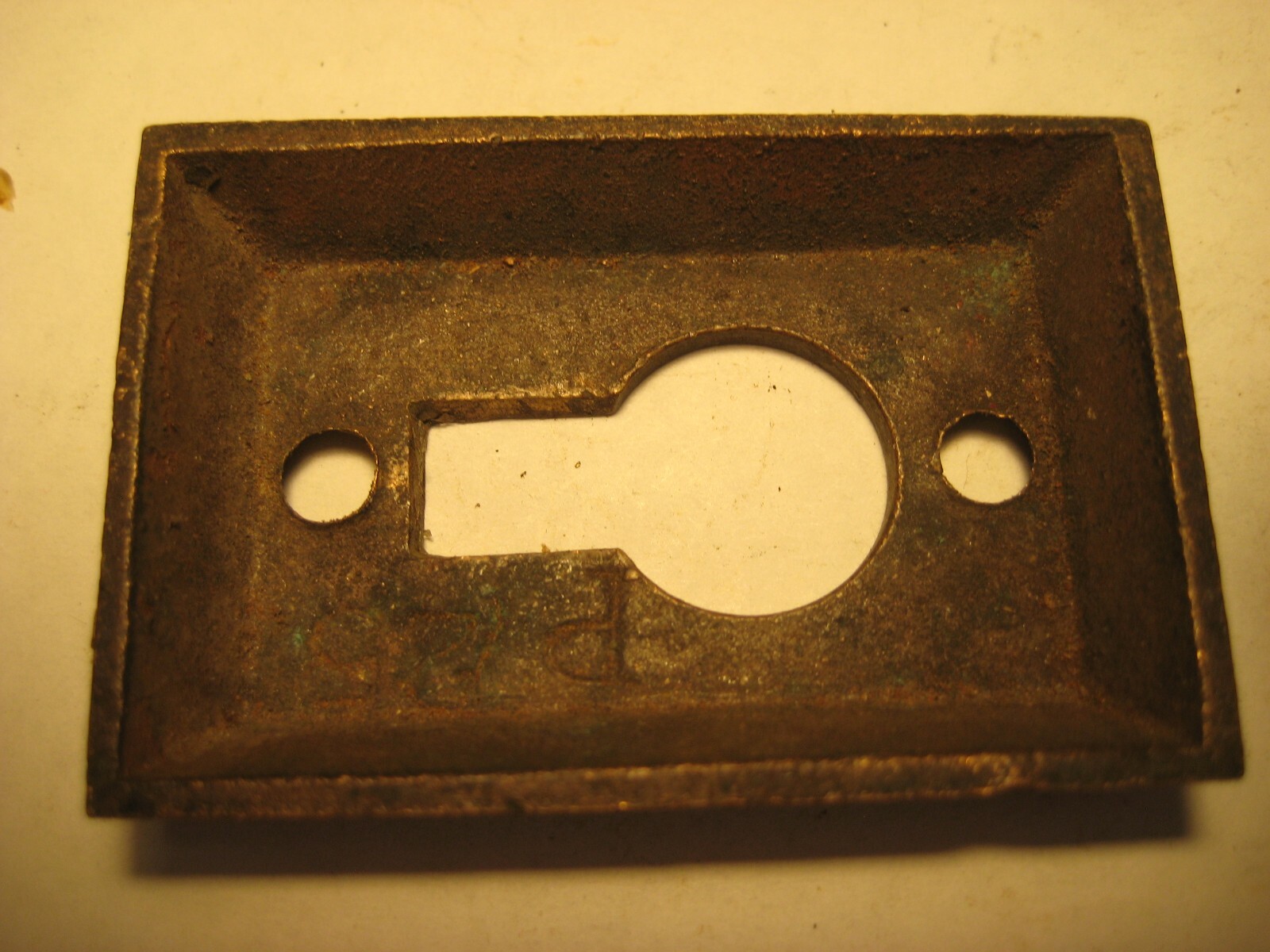 Vintage Brass Key Hole Locks Overlay Cabinet Dresser Hutch