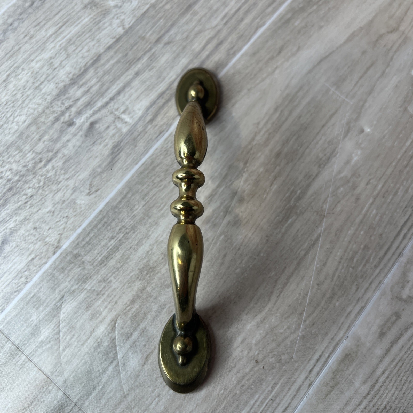 6 Antique Brass Cabinet Handles 3 Inch on Center with Screws.