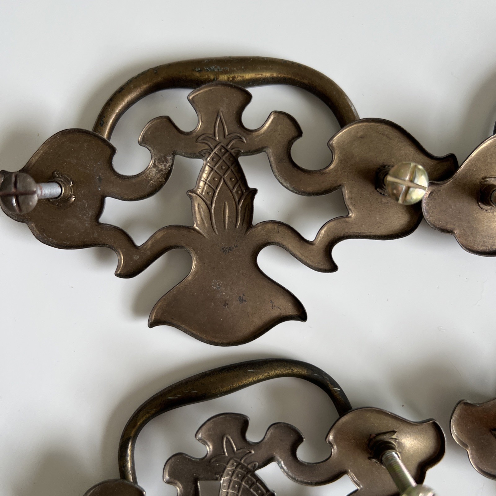 12 Bassett Pineapple 60s Drawer Drop Bail Pull Handle 3 Sizes 2.5″ 3″ 3.5” Brass