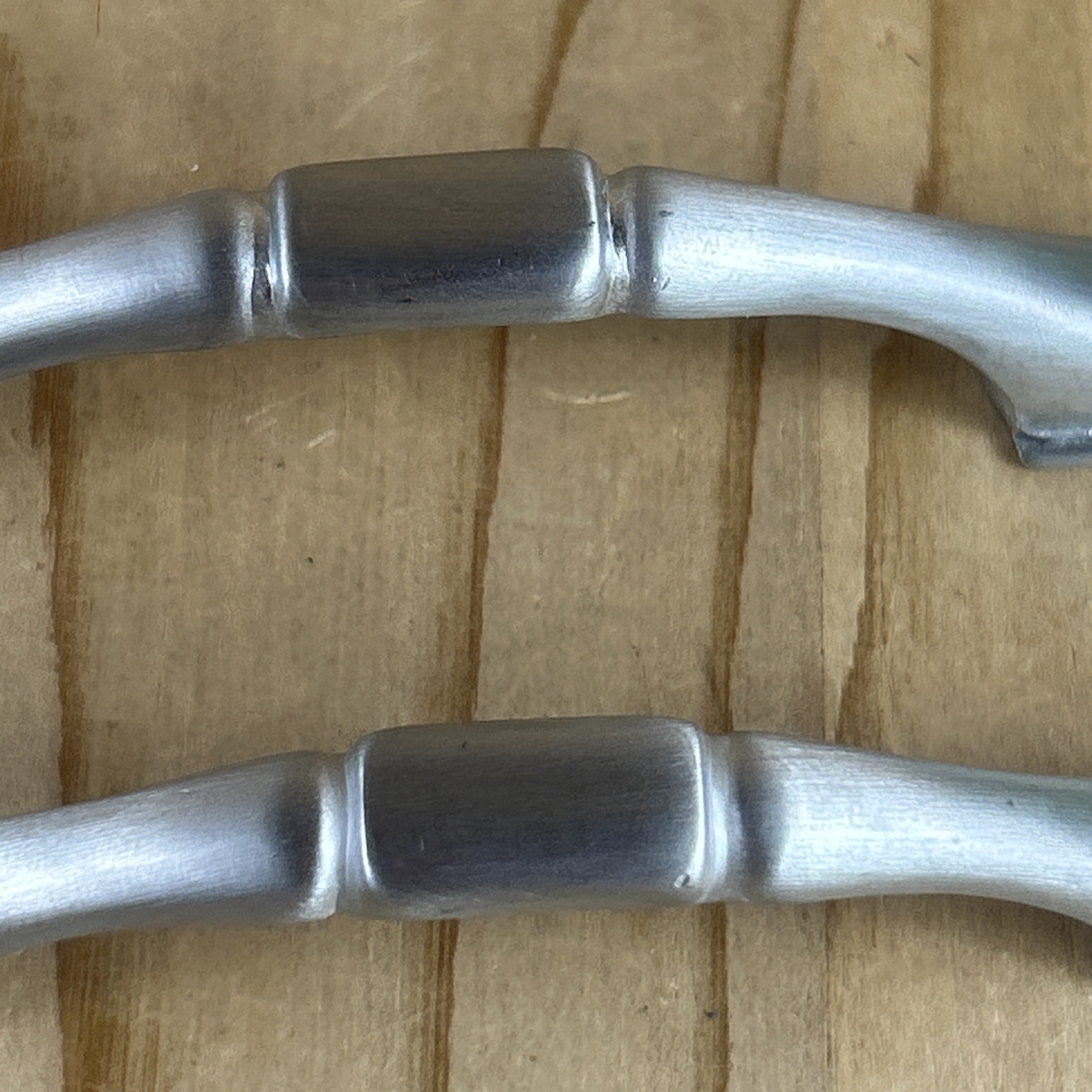 Vintage Drawer Pulls Set of 2 Brushed Nickel Ribbed Center 5” With Screws