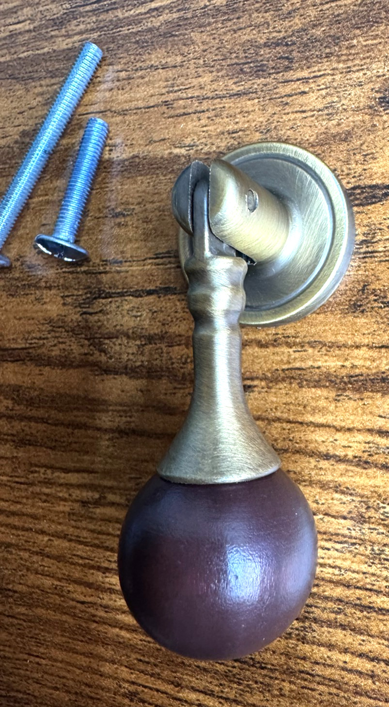 Teardrop Ball Drawer Door Pull Knob Eastlake Wood ANTQ-Brass Furniture Hardware