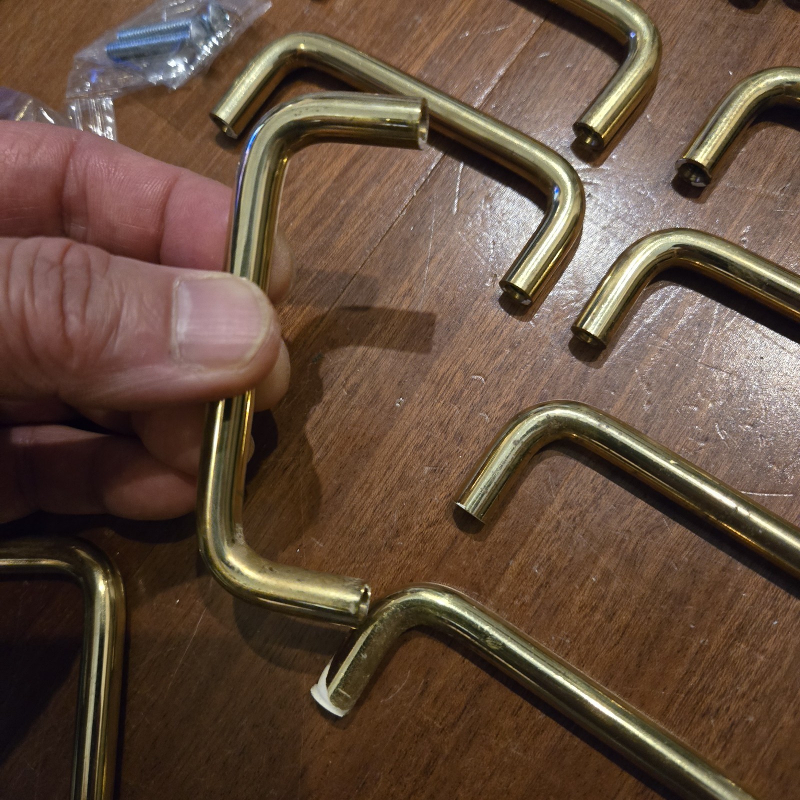 Lot of 20 Solid Polished Brass 3 Inch Drawer Pulls with Screws