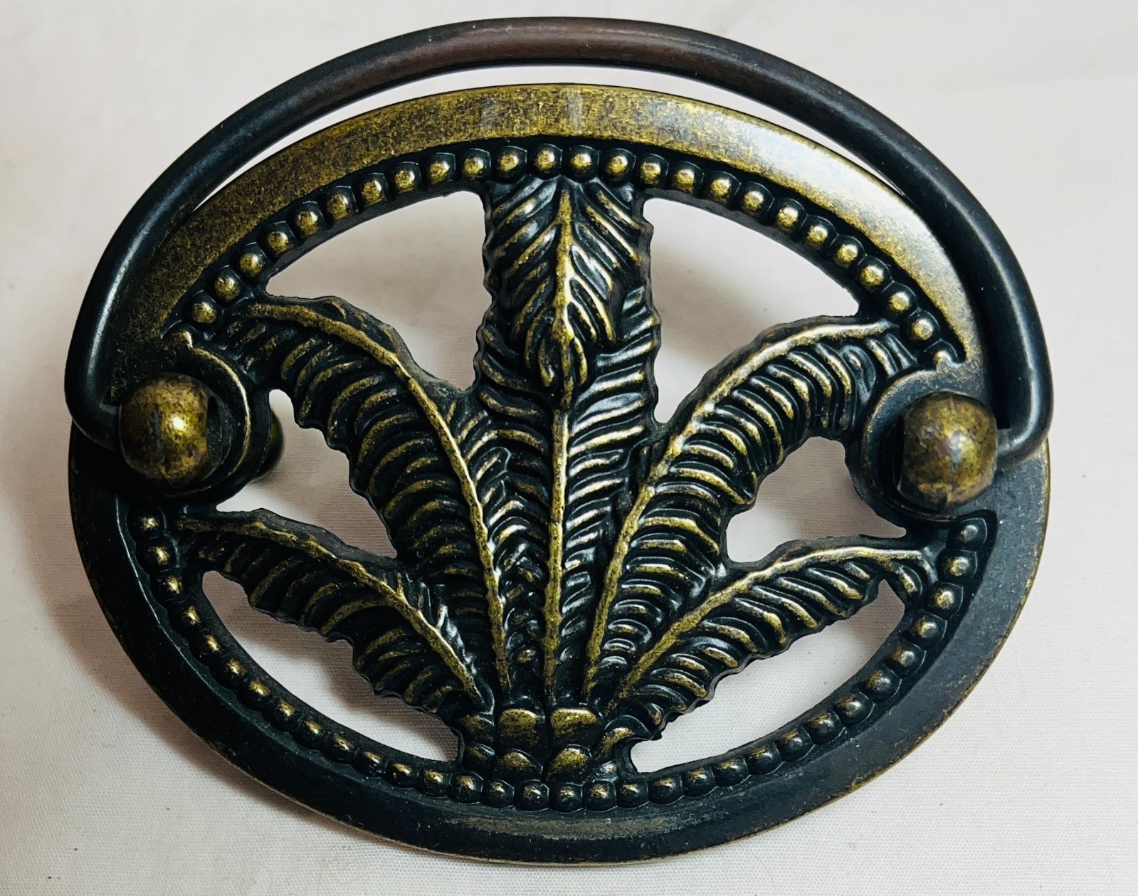 6 Vintage Brass Palm Tree Cabinet Knob or Drawer Pull 2.5″ center