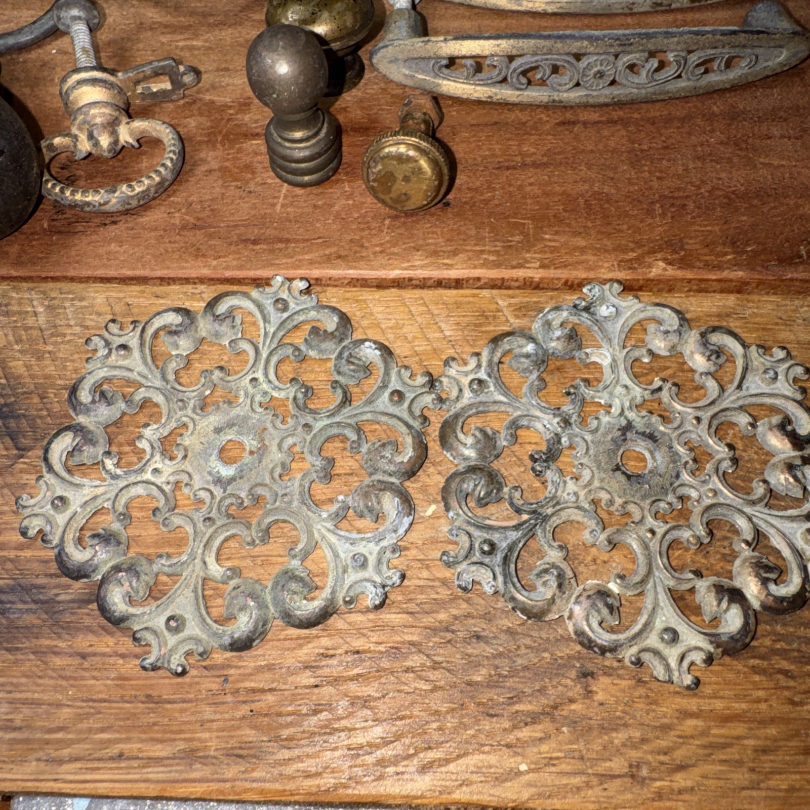 Lot of 43 Mixed Vintage Cabinet Dresser Knob Pulls Handles Porcelain Glass Brass