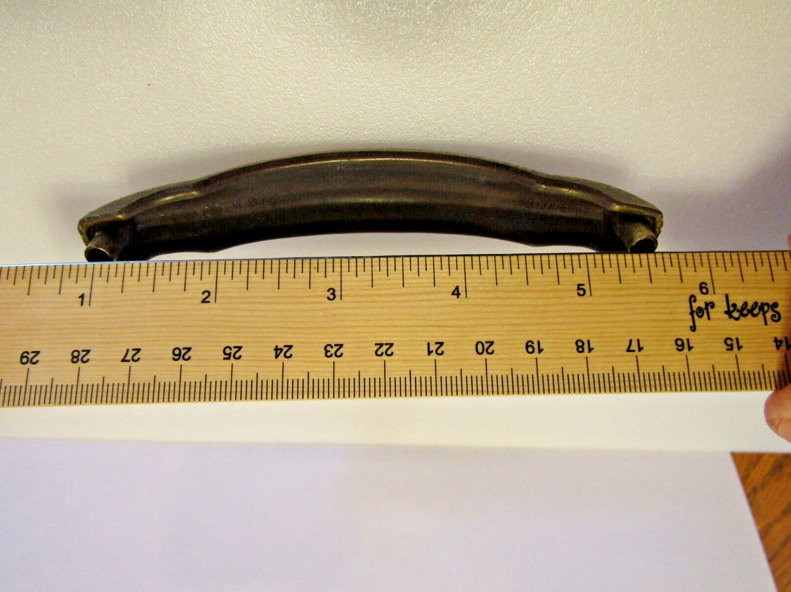 Vintage Ribbed Drawer Pulls Grooved Arched Keeler Brass Cabinet Door Handles
