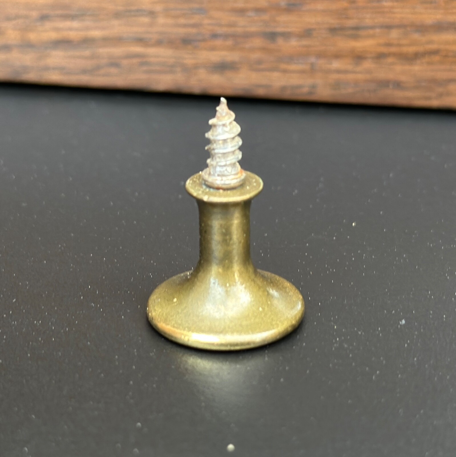 Vintage HENREDON Scene One Brass Finger Pull Tray Knob Hardware