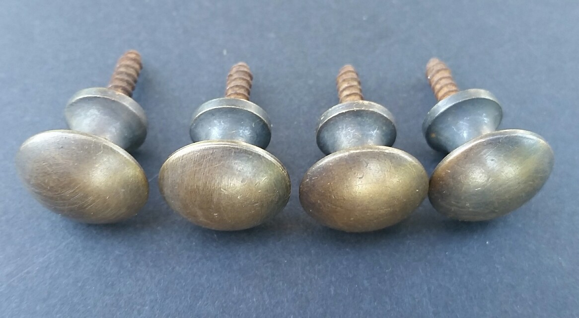 4 Solid Brass Barrister Bookcase 5/8″ Round Knobs Handles Stacking Bookcase #K2