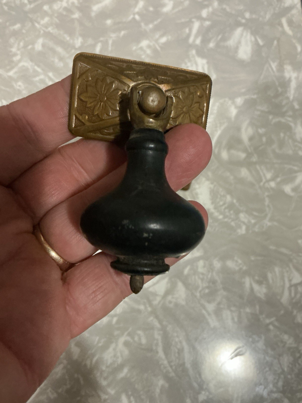 RARE ANTIQUE TEARDROP BLACK EBONIZED VICTORIAN PULL PRICED PER PULL BEAUTIFUL!