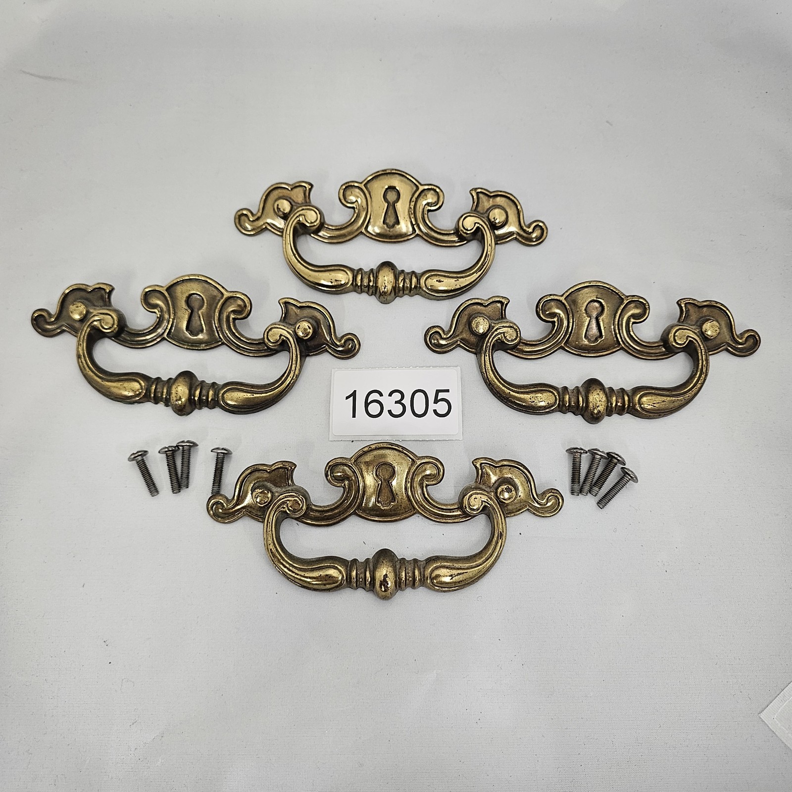 Keller Brass Co N-14636 Drawer Pulls Handles 6″ x 2-1/2″ Holes 5″ Apart Set of 4