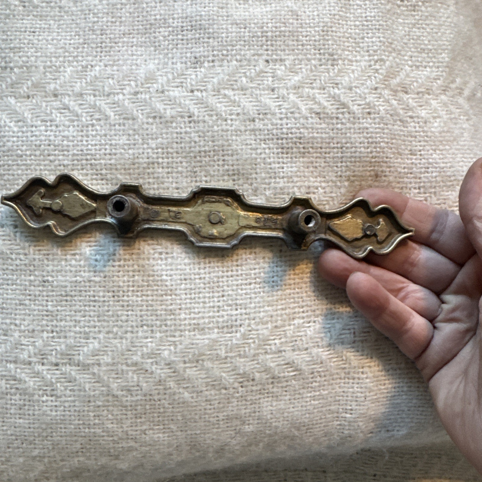 4 Antique Drawer Pull Handles (3″ Center) Brutalist Aged Vtg Hardware #578