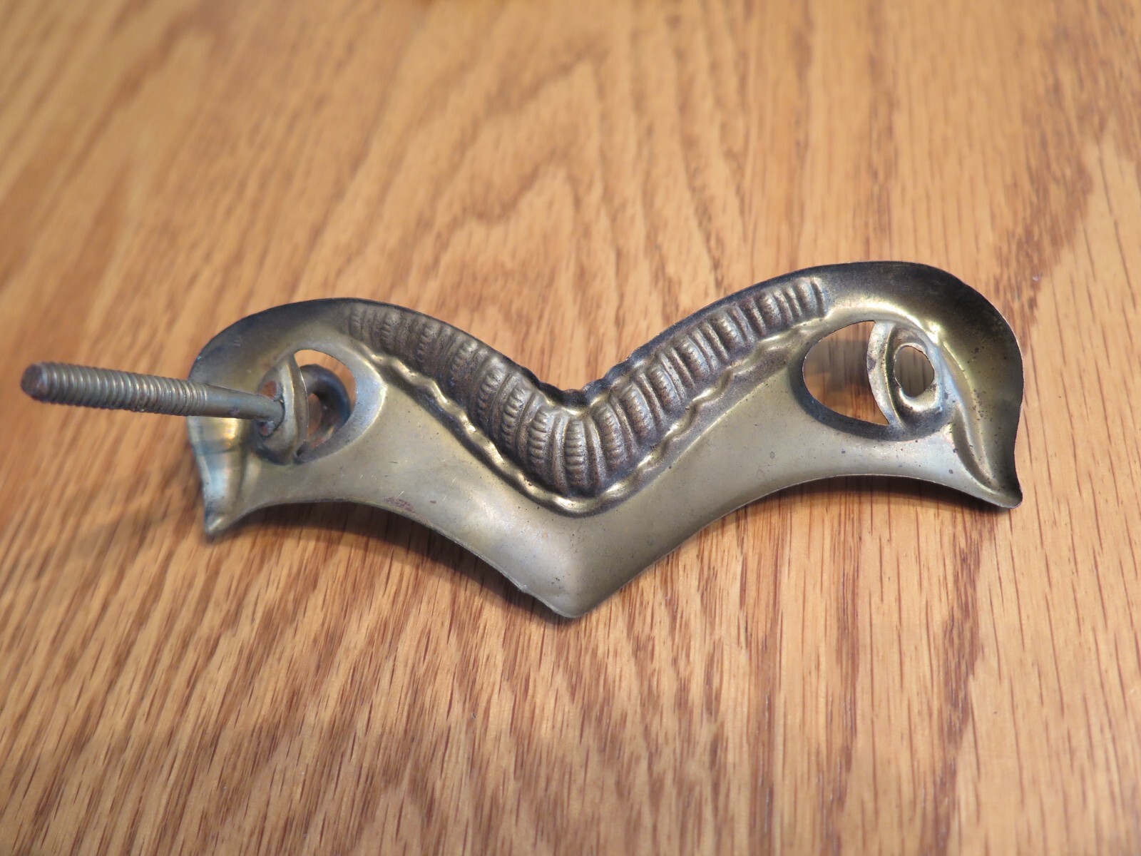 3 Vintage Brass? Dresser Cabinet Drawer Back Plate? Hardware Lightweight Salvage