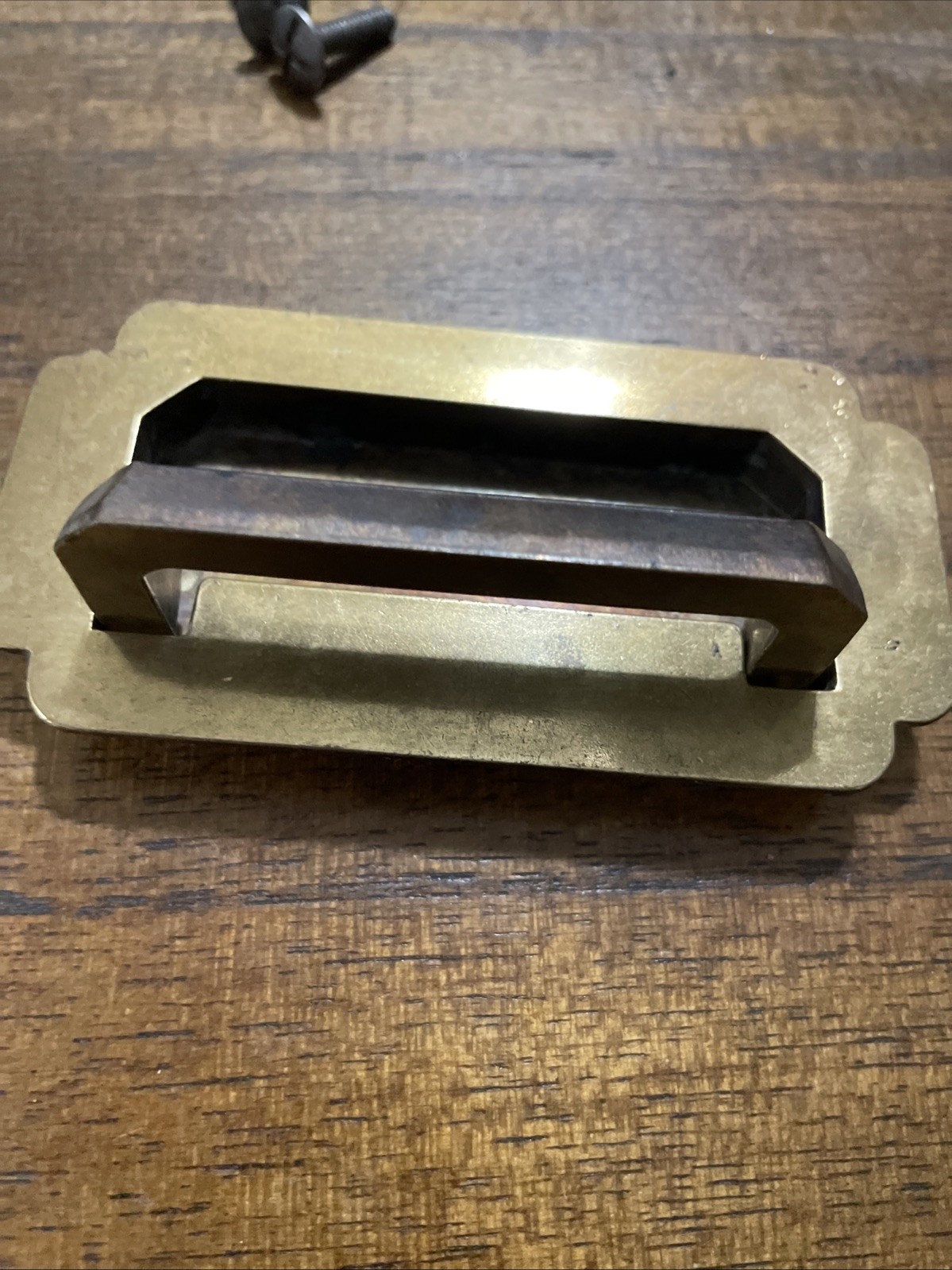 Drexel Pavilion Recessed Dresser Drawer Pull Brass Handle Vintage Mid Century