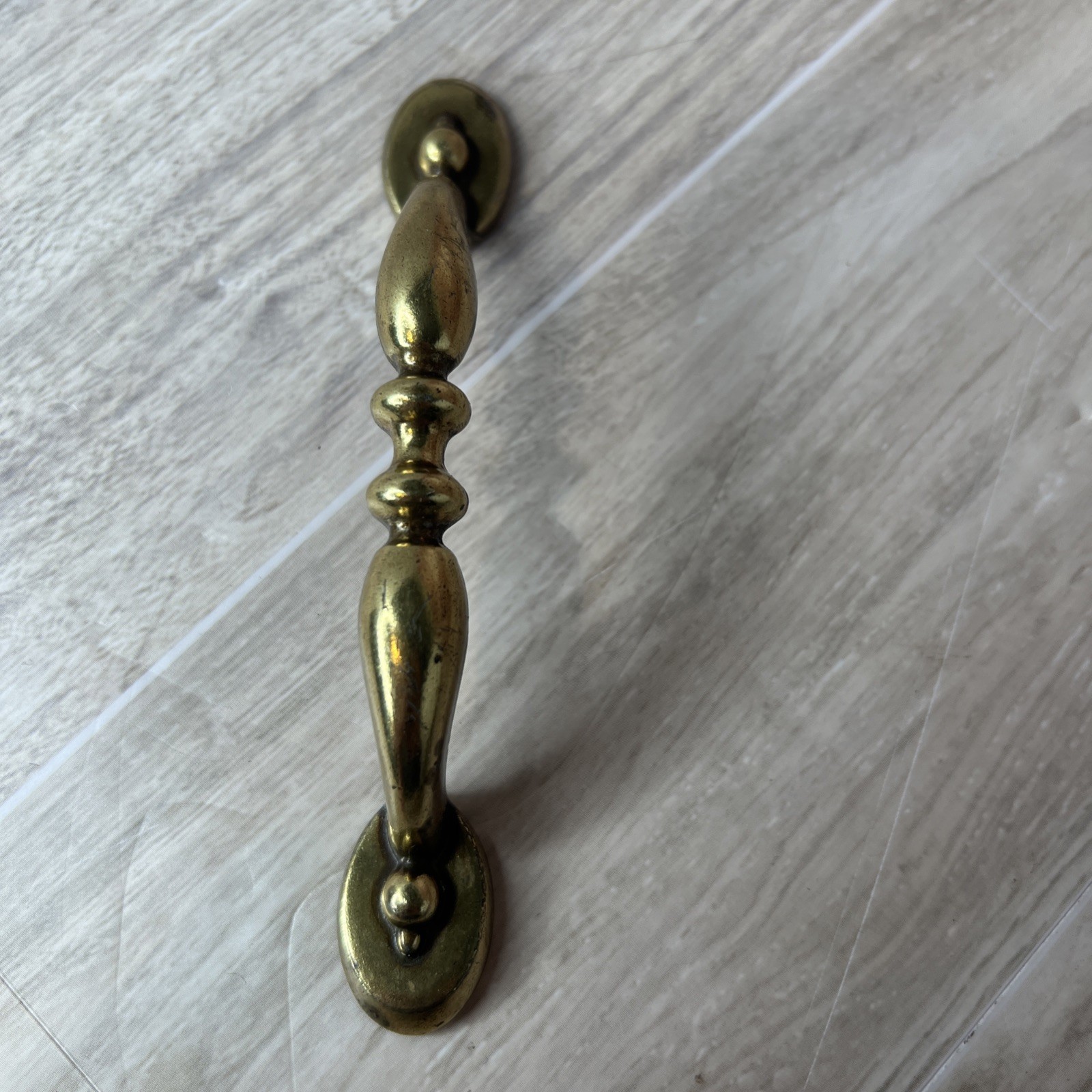 6 Antique Brass Cabinet Handles 3 Inch on Center with Screws.