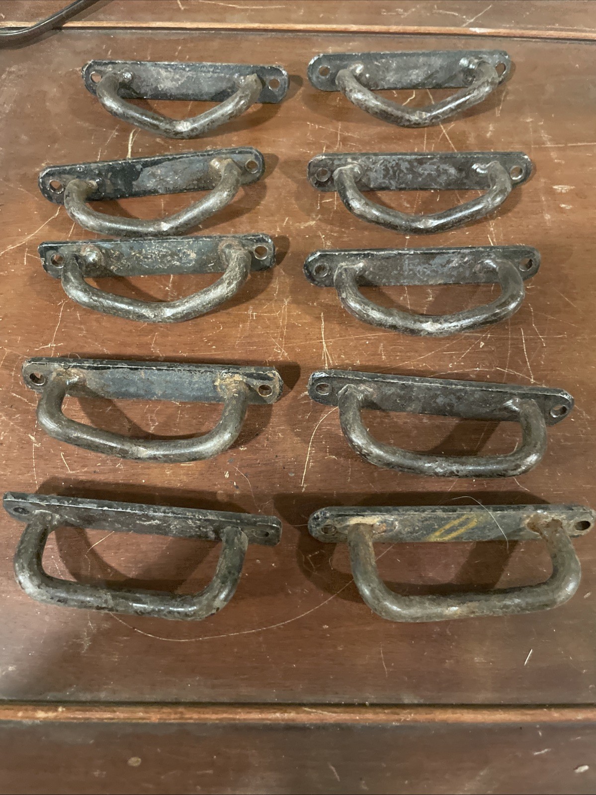 10 Cast Iron Handles Rustic Drawer Pulls Dresser Cabinet Window Door Tray