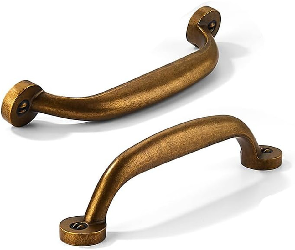 2 Pack 4 Inch Hole Center Antique Brass Vintage Aged Old Cabinet Pulls – Heavy D