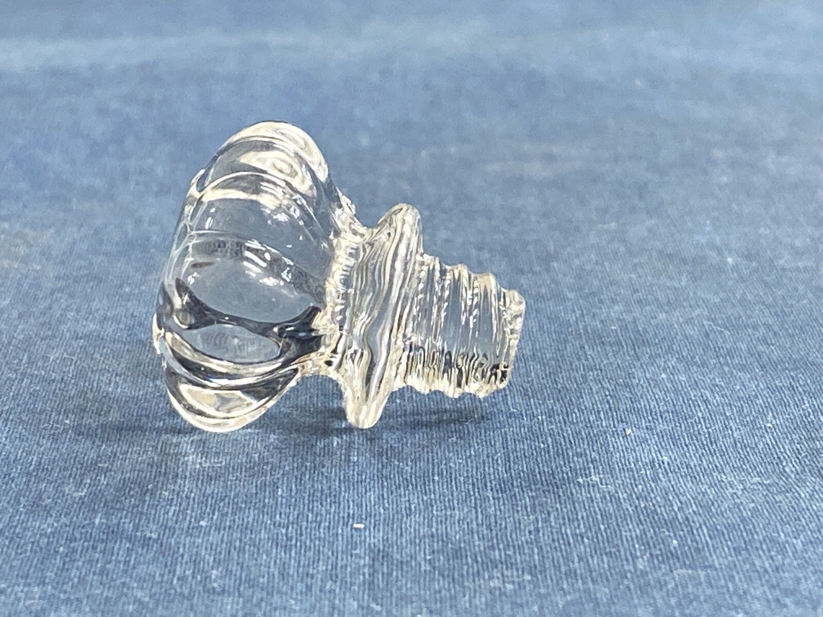 Antique Clear Glass Round Scalloped Drawer Pull Knob 1″ with Glass Screw