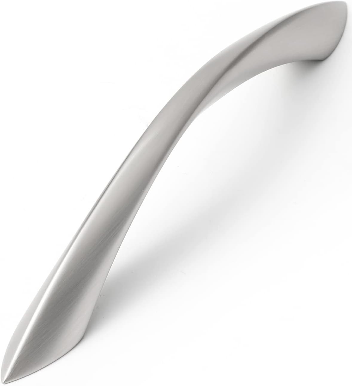 10 Pack Brushed Nickel Cabinet Pulls 5 Inch Arch Twisted for Kitchen Drawer