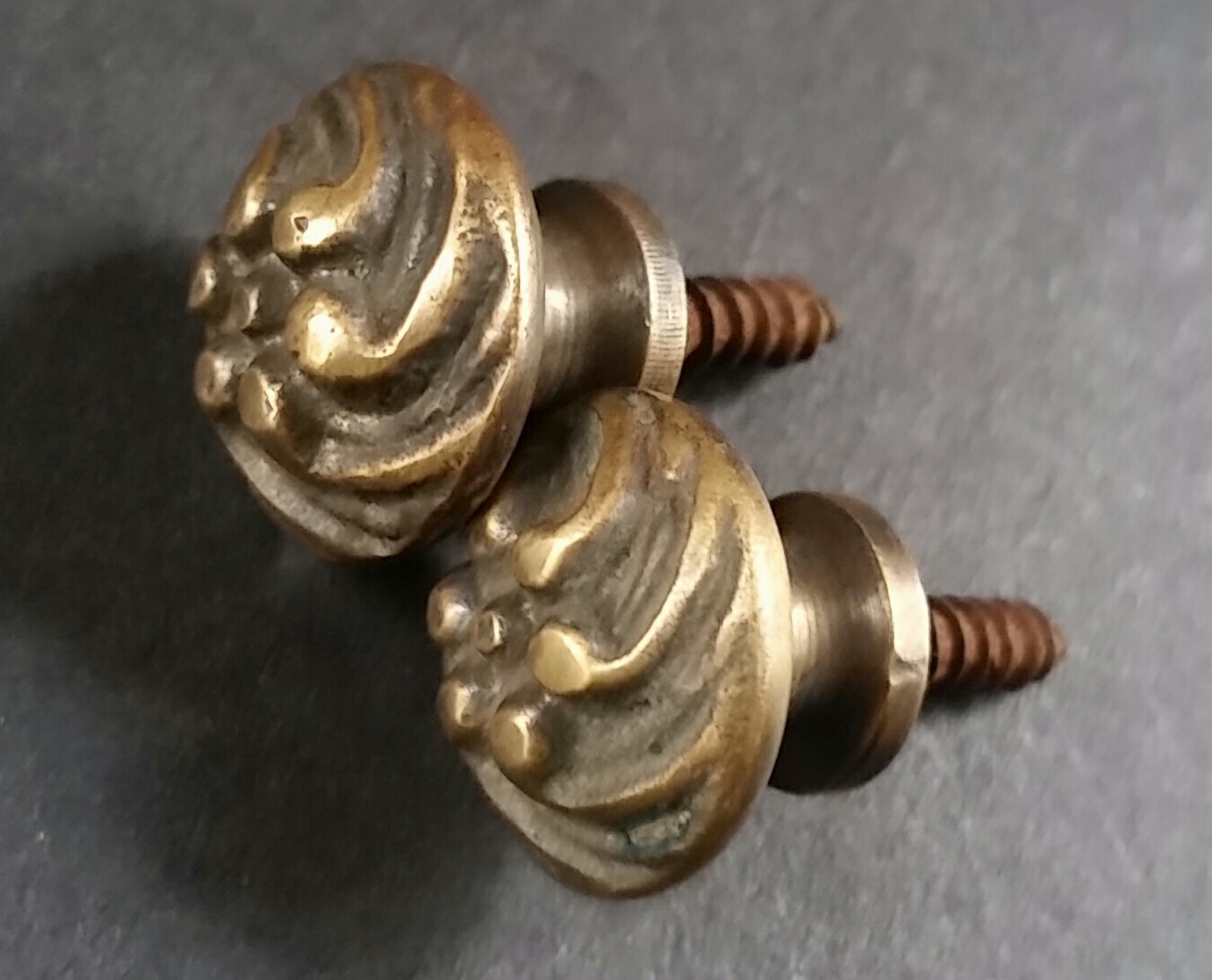 6 Sm solid Brass Floral ornate Stacking Barrister Bookcase 5/8″ Knobs Pulls #K14