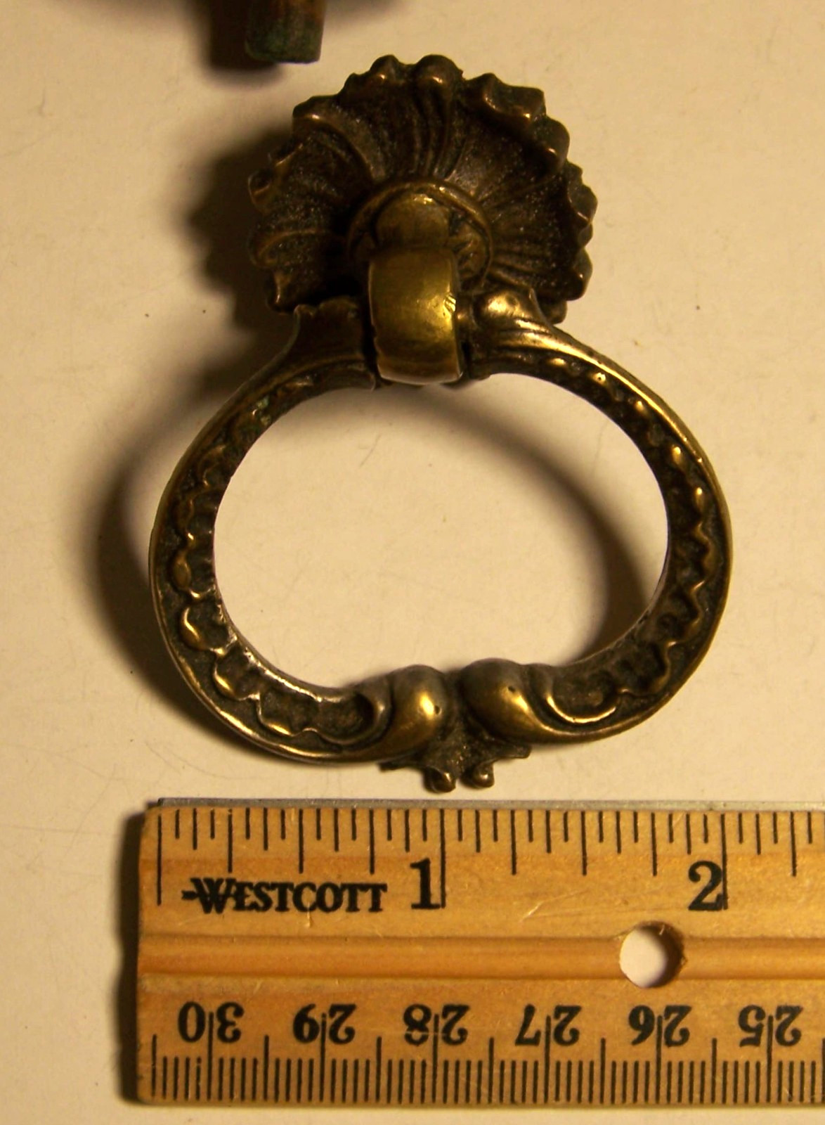 2 Drop Ring Pulls, Brass, Ornate, Vintage/Antique, Architectural Salvage