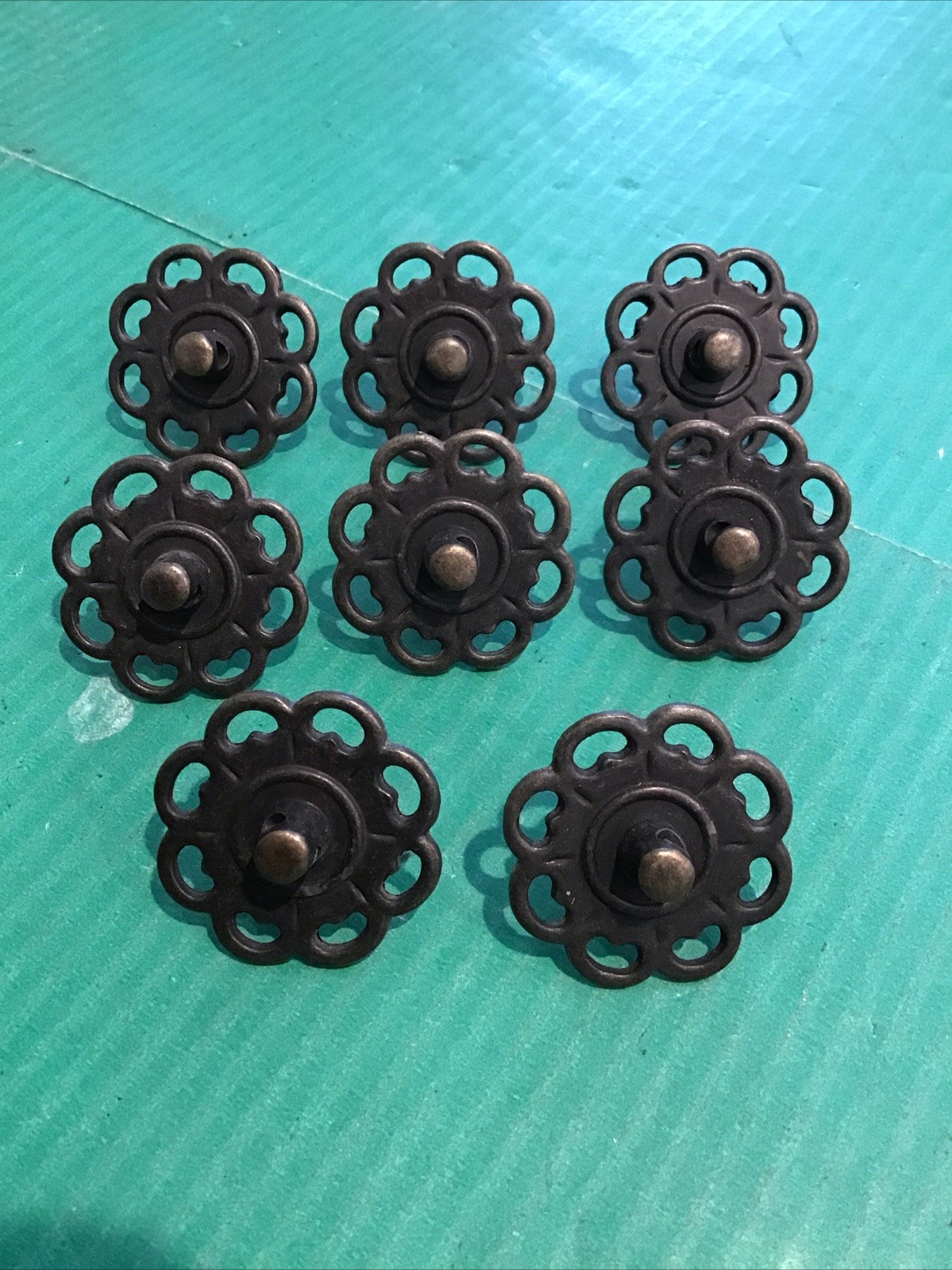 Lot of 8 Drop Bail Backplates Only Drawer Pulls Parts Replace (no handles)