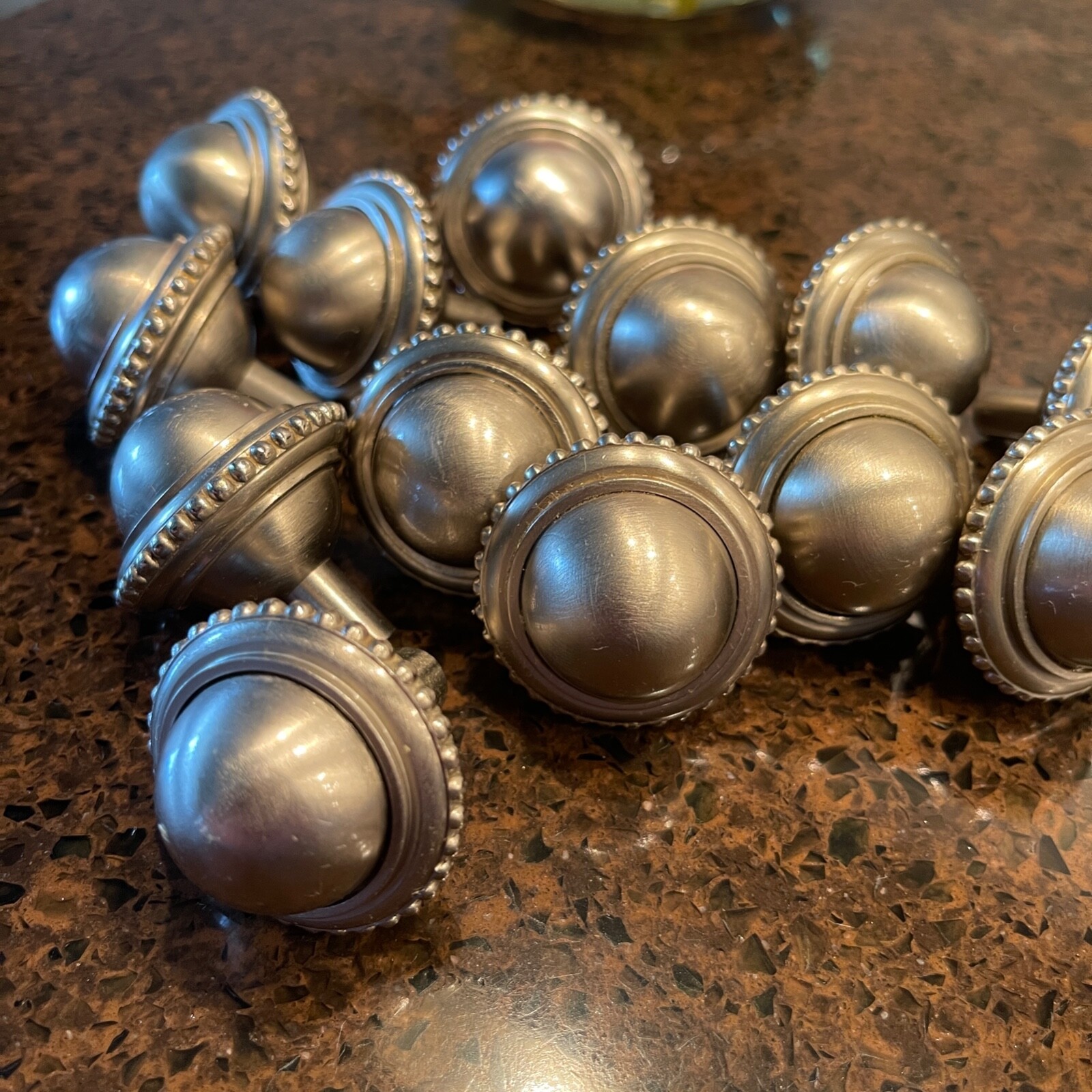 Sherle Wagner International Beaded Cabinet Knobs Brushed Nickel – Set of 13
