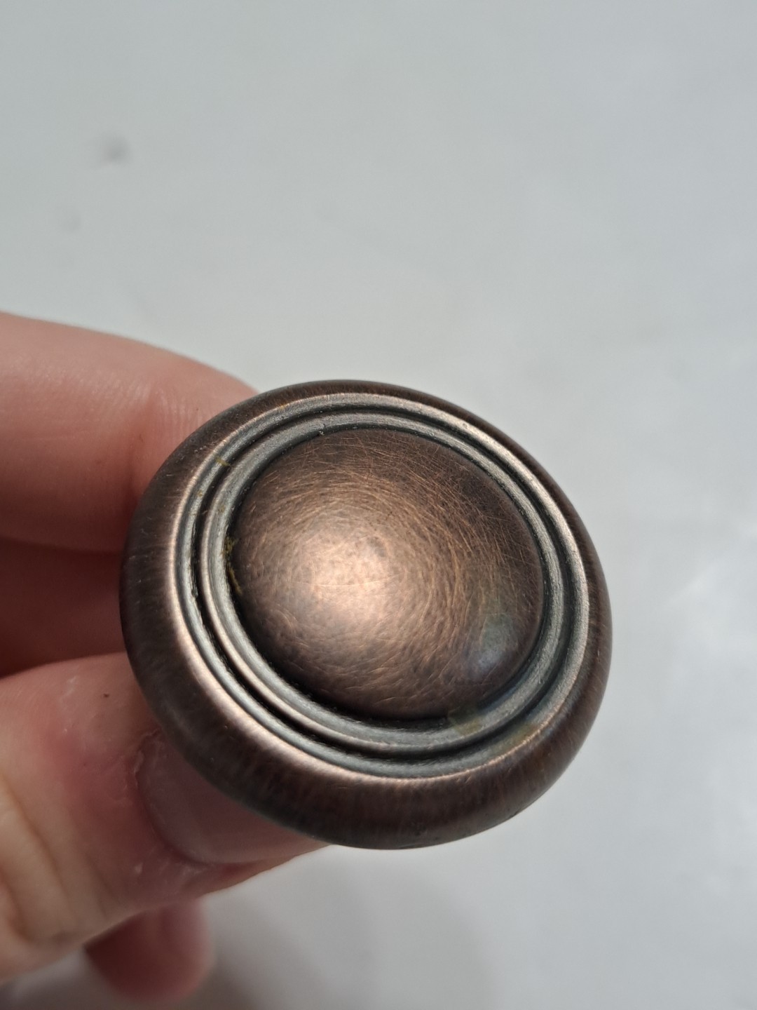 Rustic Bronze Color Pull Knob With Gold Tone/Silver Backplate