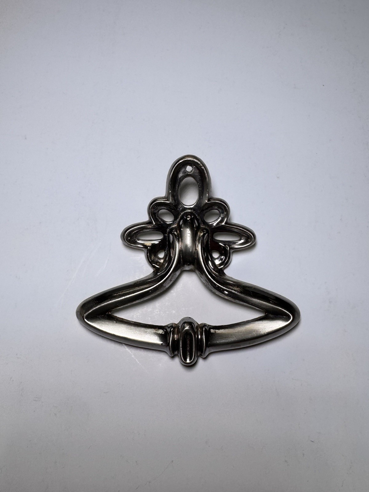 Amerock Drop Bail Knocker Drawer Handles Pull Brushed Silver Tone Metal VTG
