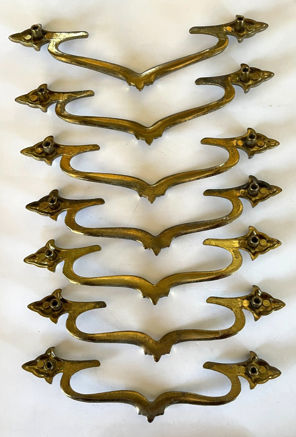 7 Keeler Brass KBC Drawer Cabinet Door Pull Handles 7″ Inch With Screws Vintage