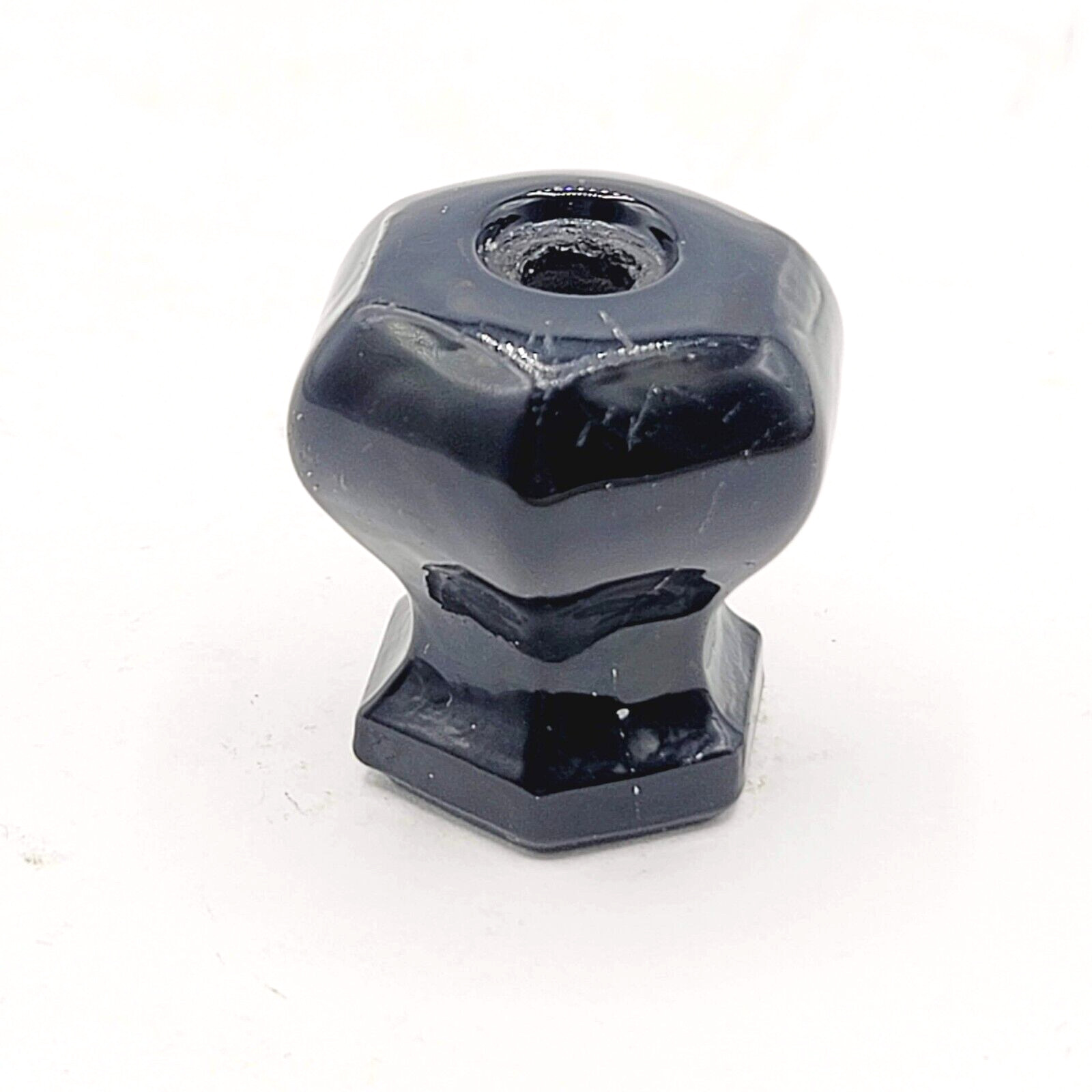 Vintage Black Glass Drawer Pulls SINGLE Reclaimed Salvaged Hardware