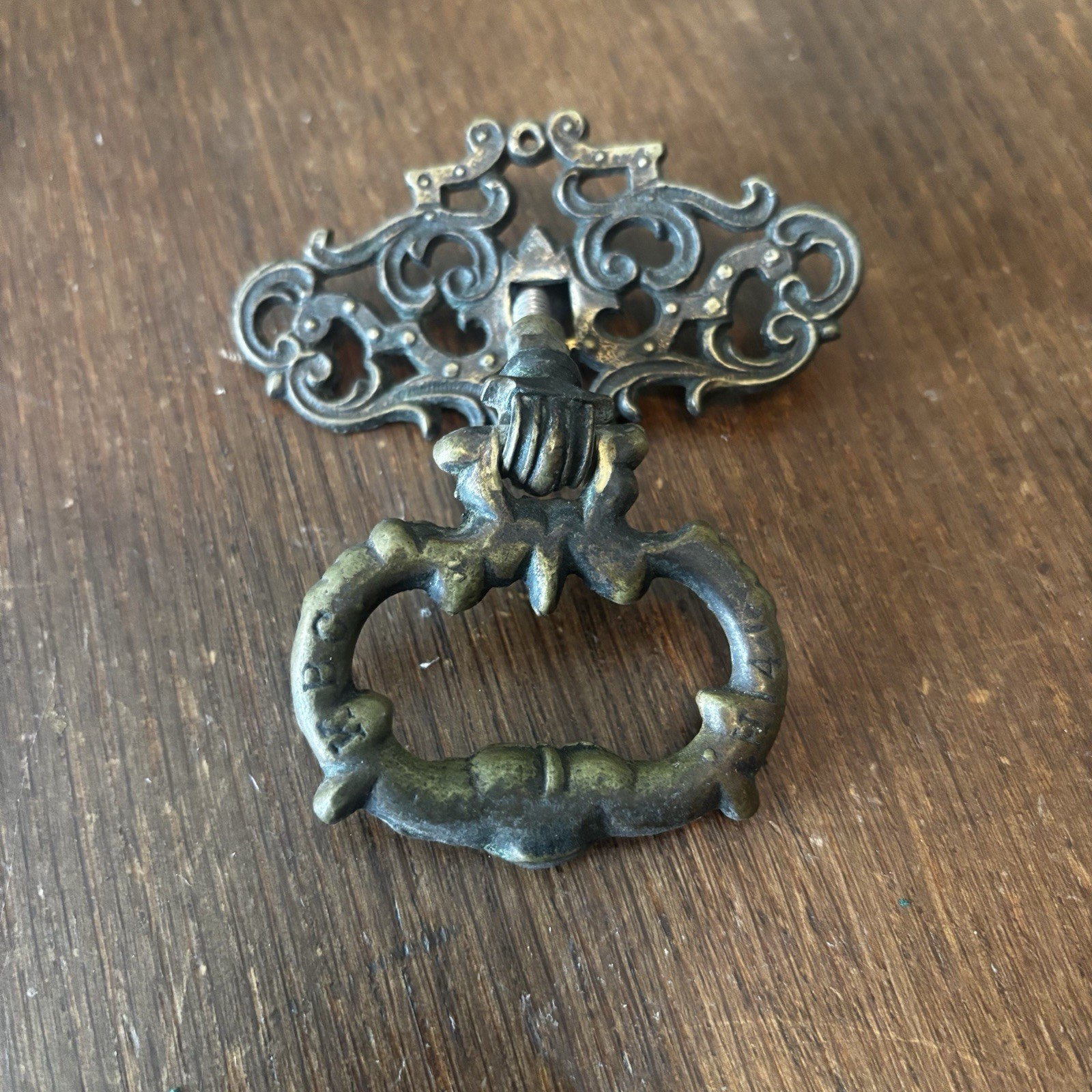 Antique Brass Drawer Bail Pull Highly Ornate
