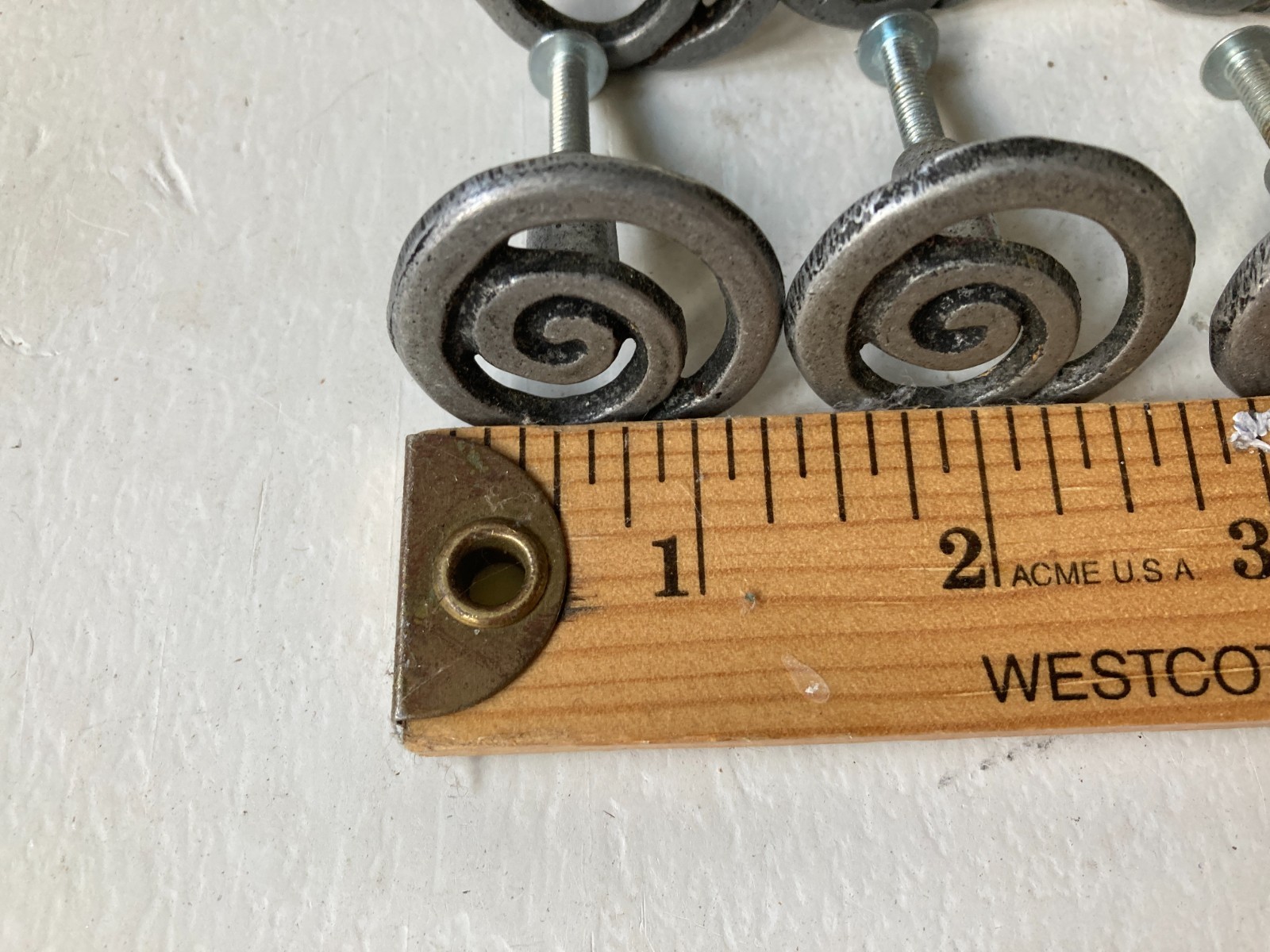 Lot of 11 Vintage Art Decco Spiral Drawer Cabinet Door Pulls Handle 1-3/8″ Pull