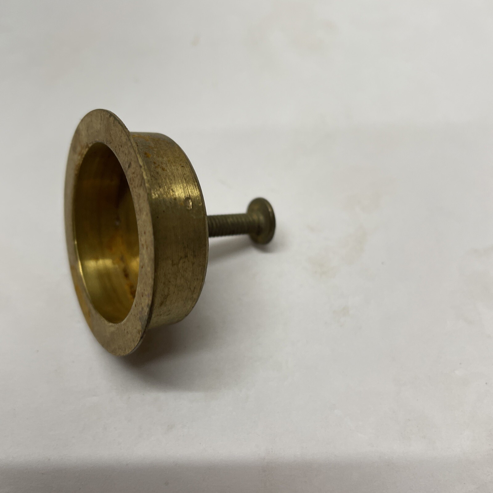 1 Vintage Solid Brass inlay Drawer Cabinet Door Knobs Pull with screws 1 1/2″