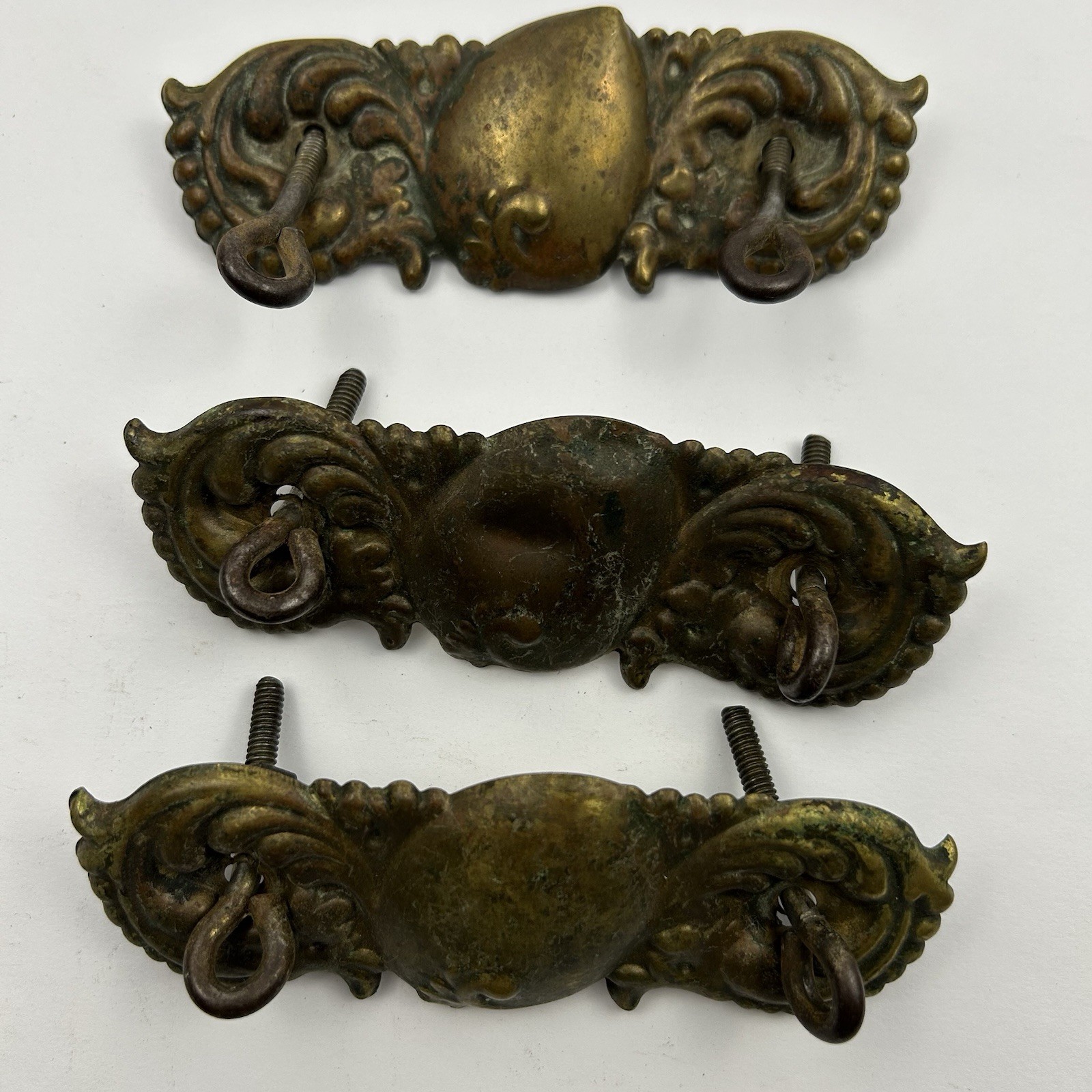 Antique Keeler Brass (KBC) H553 Drawer Pulls & Art Nouveau Hardware Salvage Lot