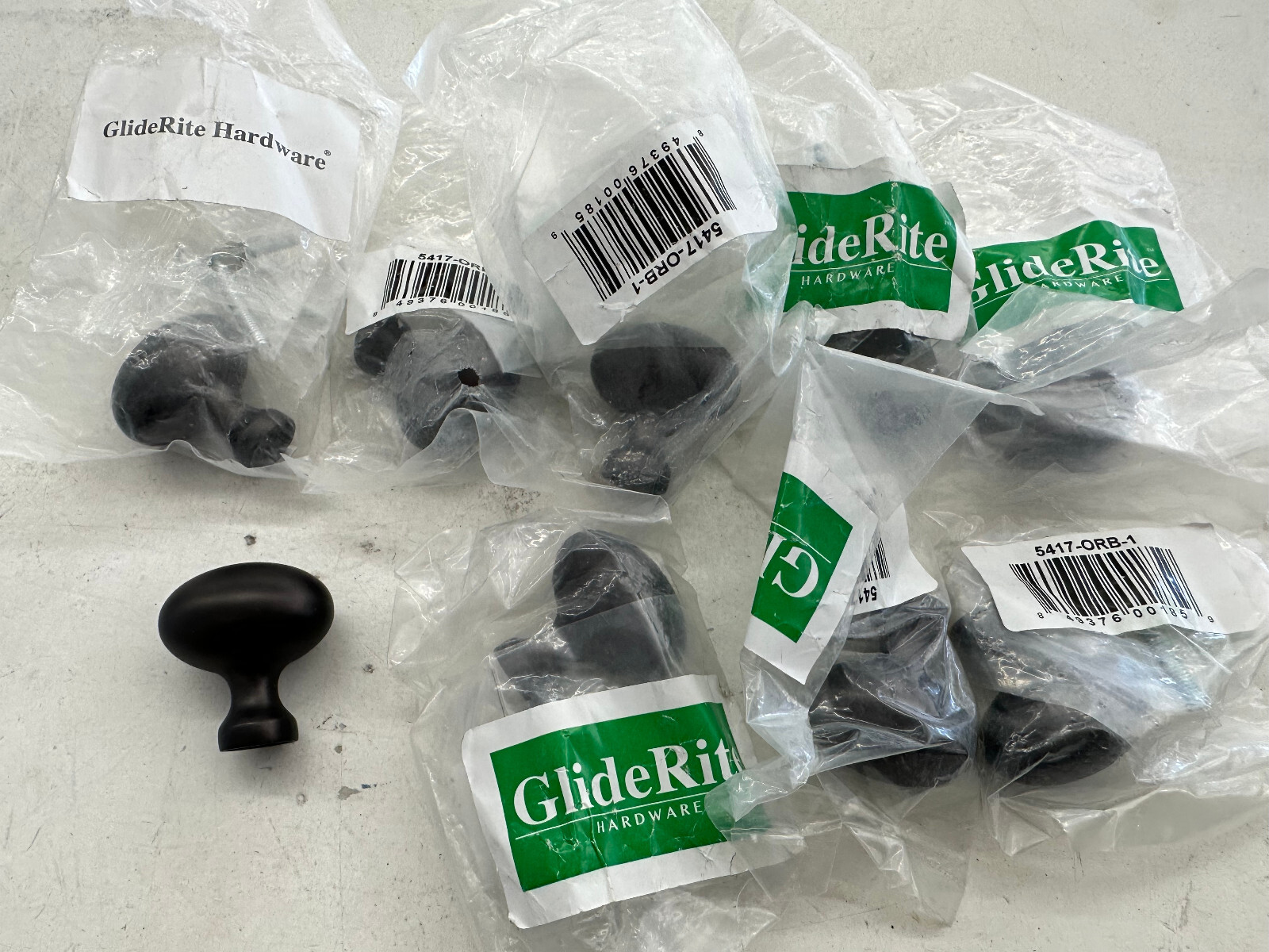 Lot 9 Drawer Pulls Knobs GlideRite Black 5417-ORB-1 7/8″ Round 849376001859
