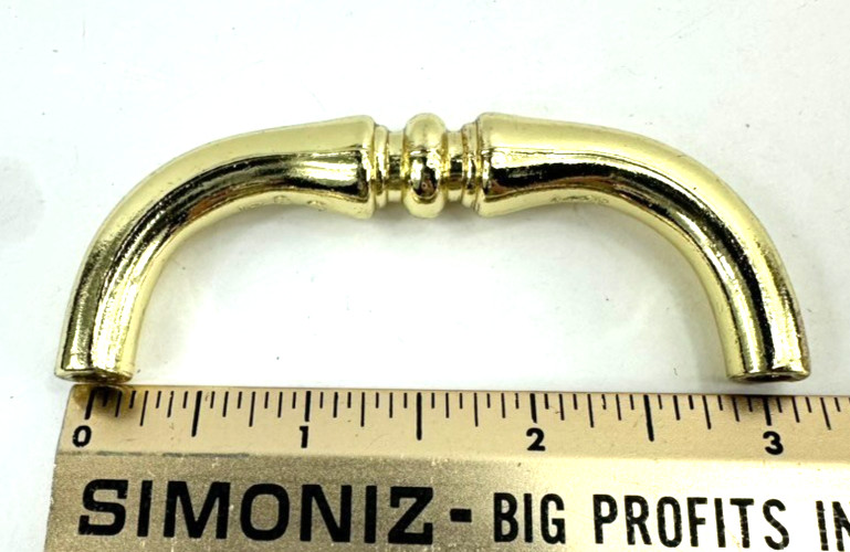 Lot of 5 Vintage Amerock High Gloss Gold Tone 334-1 Hardware Pulls With Screws
