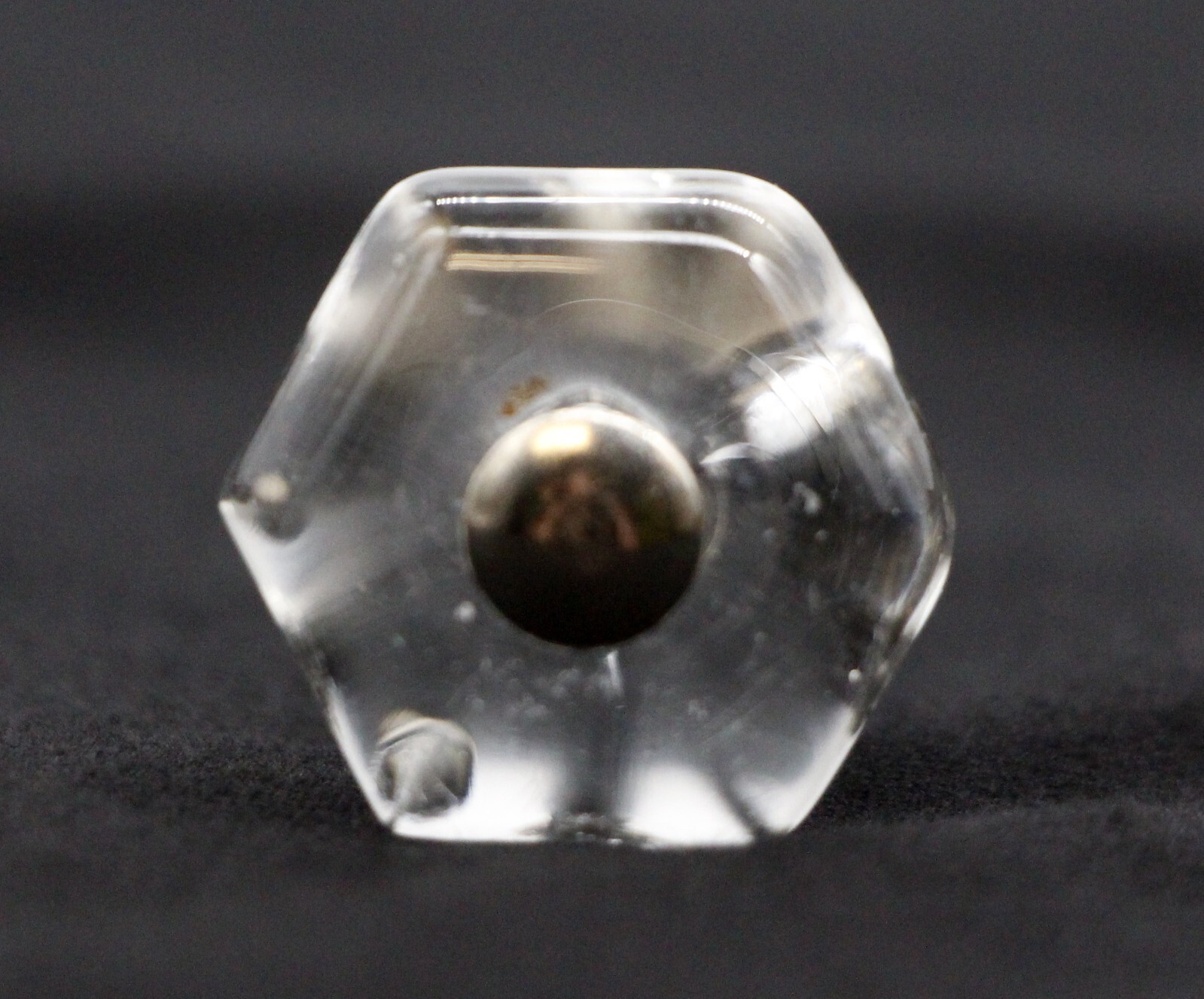 Vintage 1 in. Hexagon Clear Glass Drawer Cabinet Knob